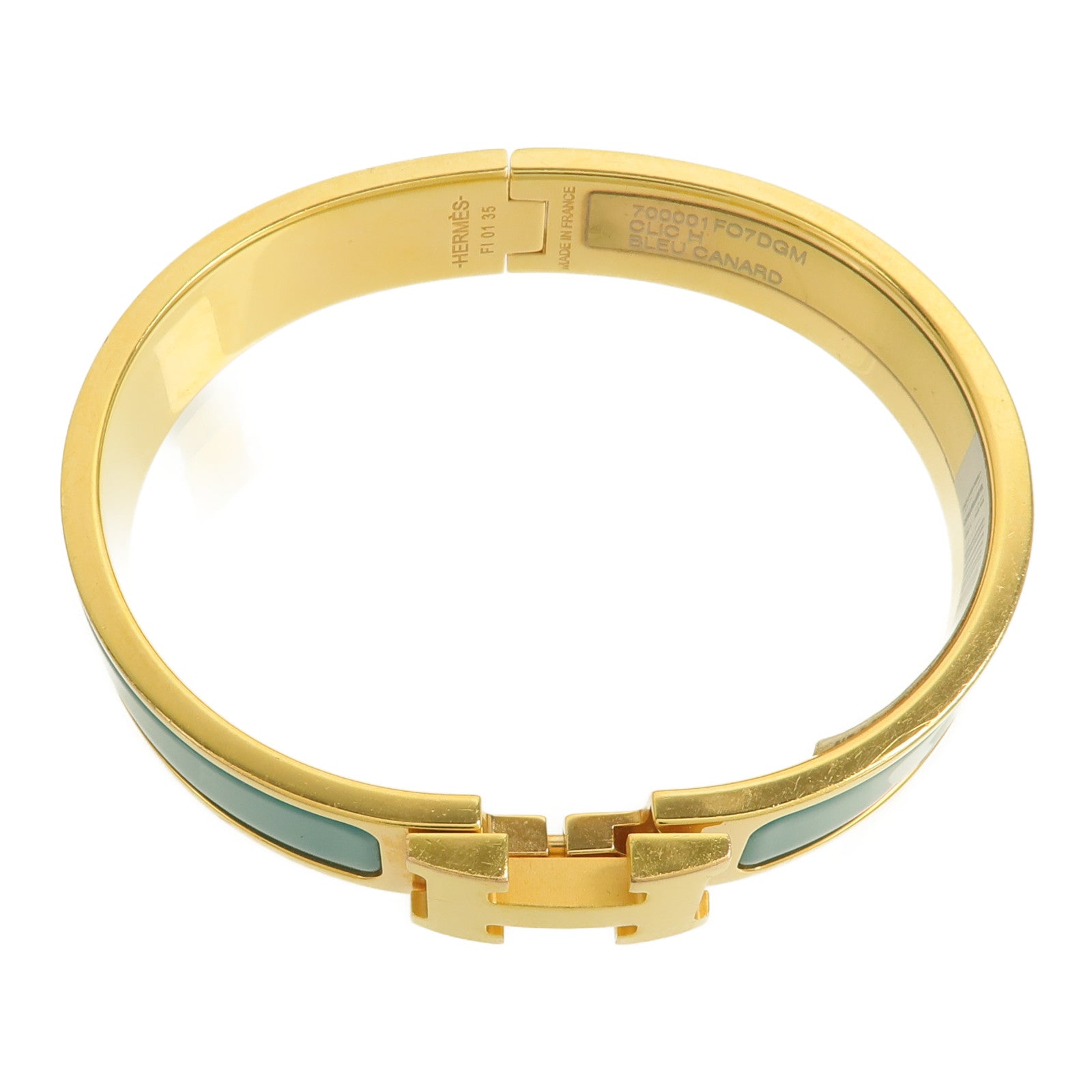 HERMES 金屬Clic-H手鐲Bleu Canard