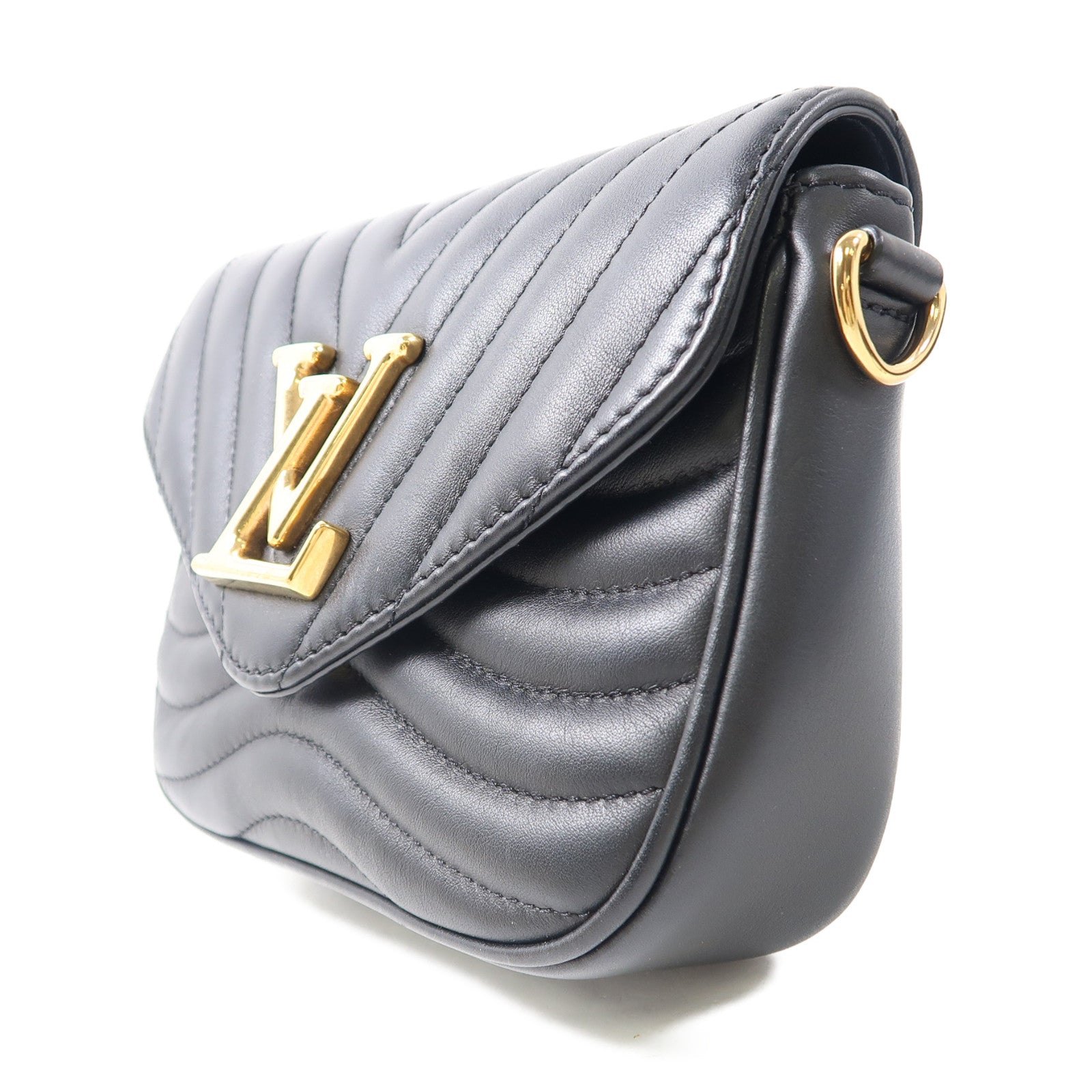 LOUIS VUITTON 牛皮皮革New Wave金扣手挽肩背兩用袋黑色