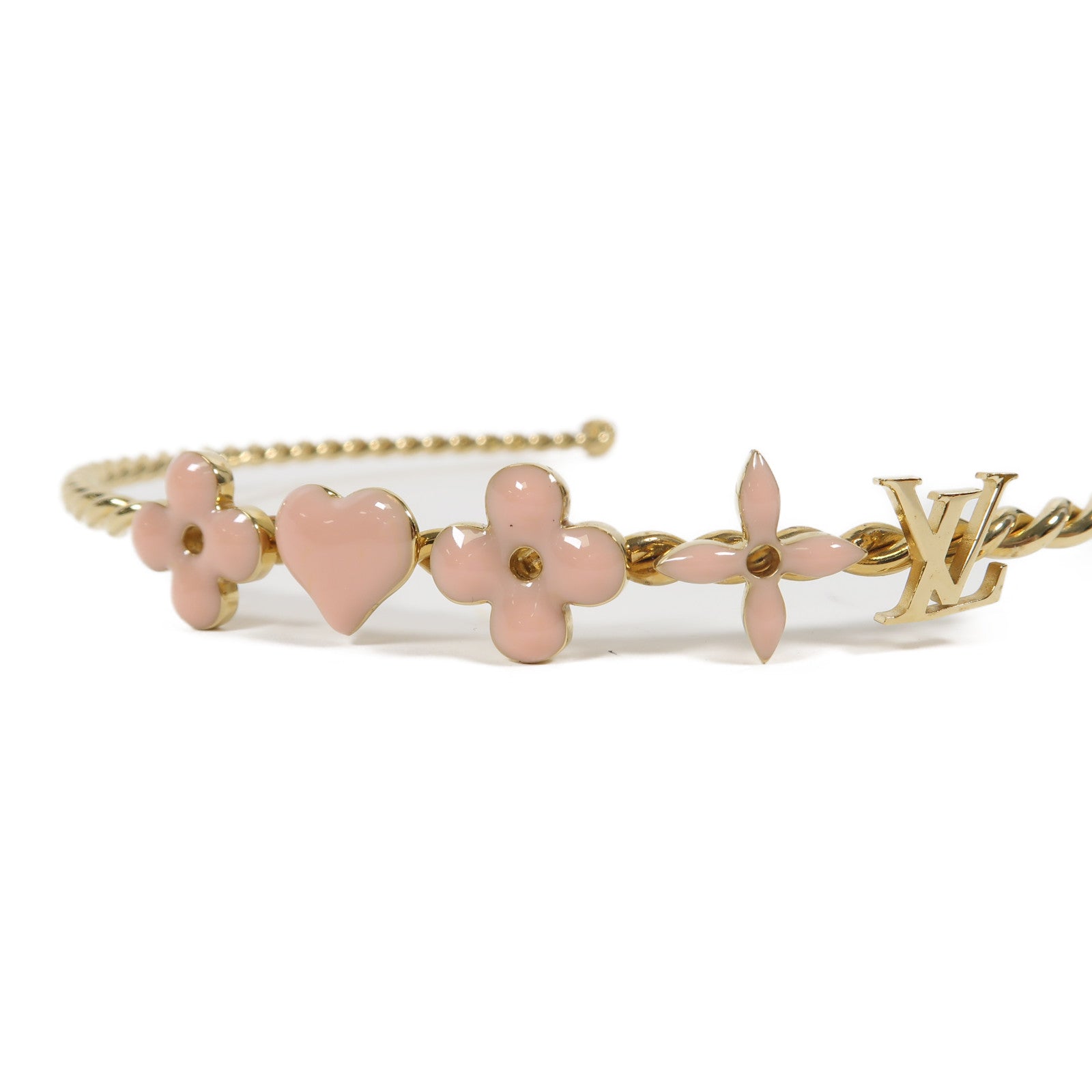 LOUIS VUITTON 金屬Hairband頭箍金色/粉紅色