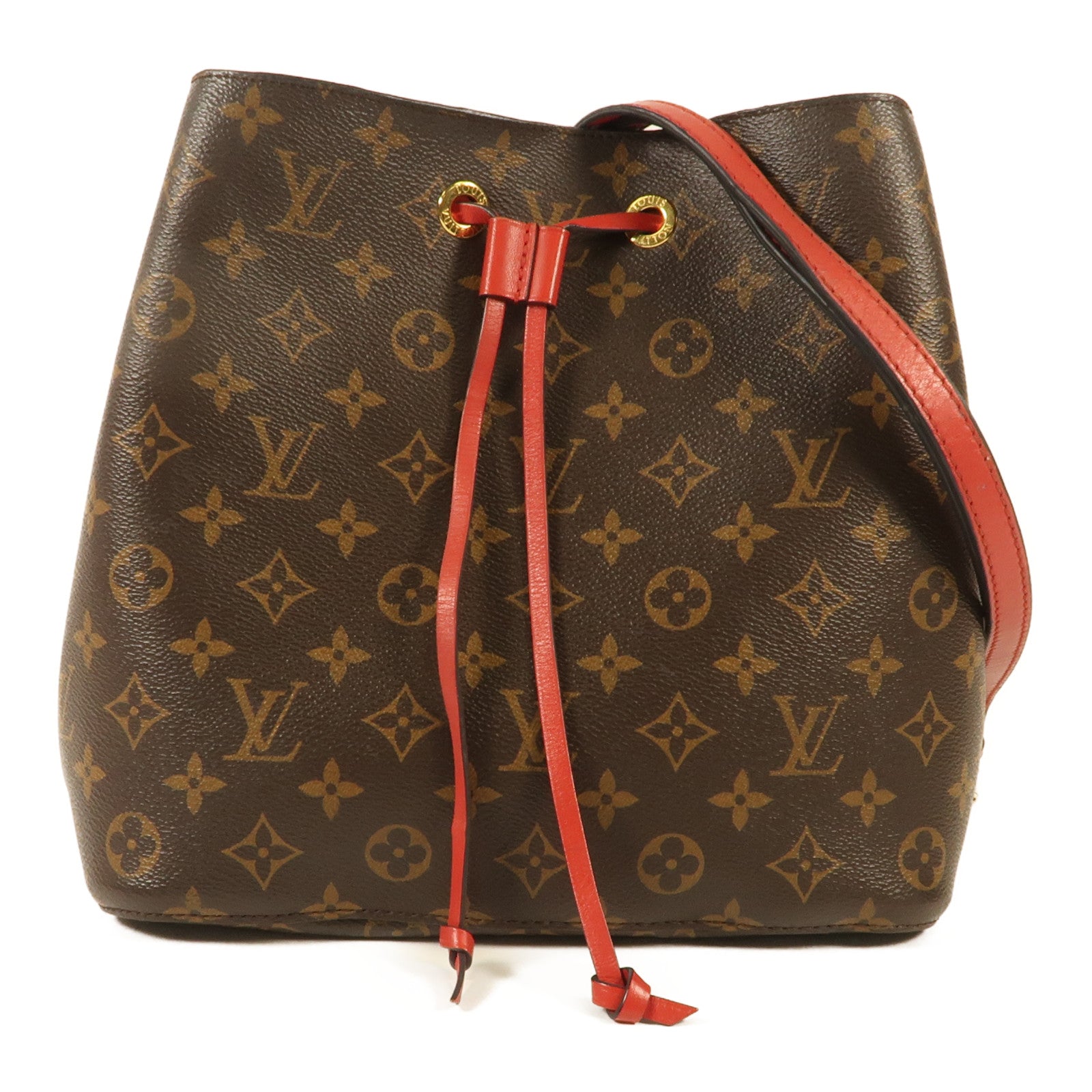 LOUIS VUITTON Monogram Neo Noe Bucket Bag金扣肩背袋Coquelicot