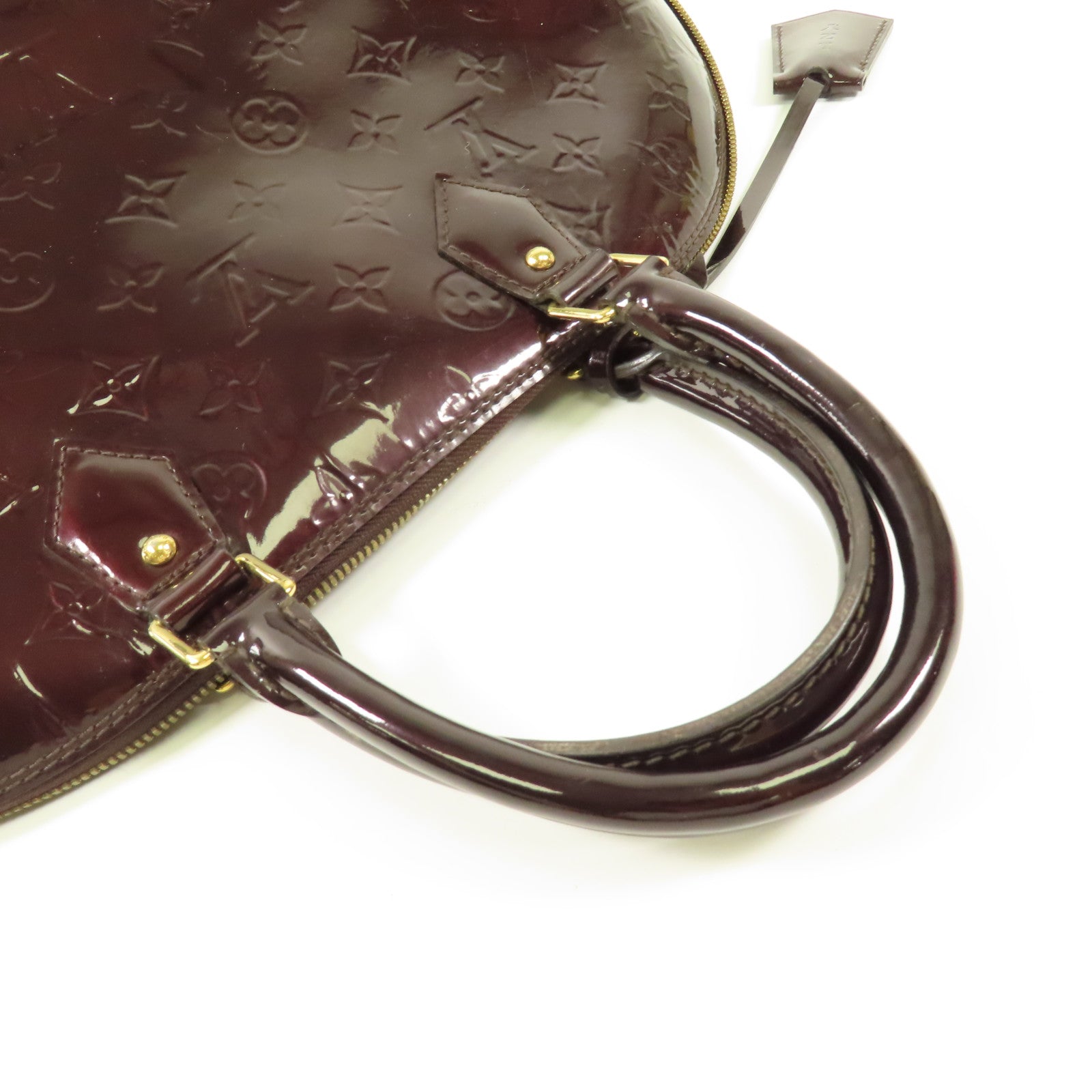 LOUIS VUITTON Vernis Alma PM金扣手挽袋酒紅色