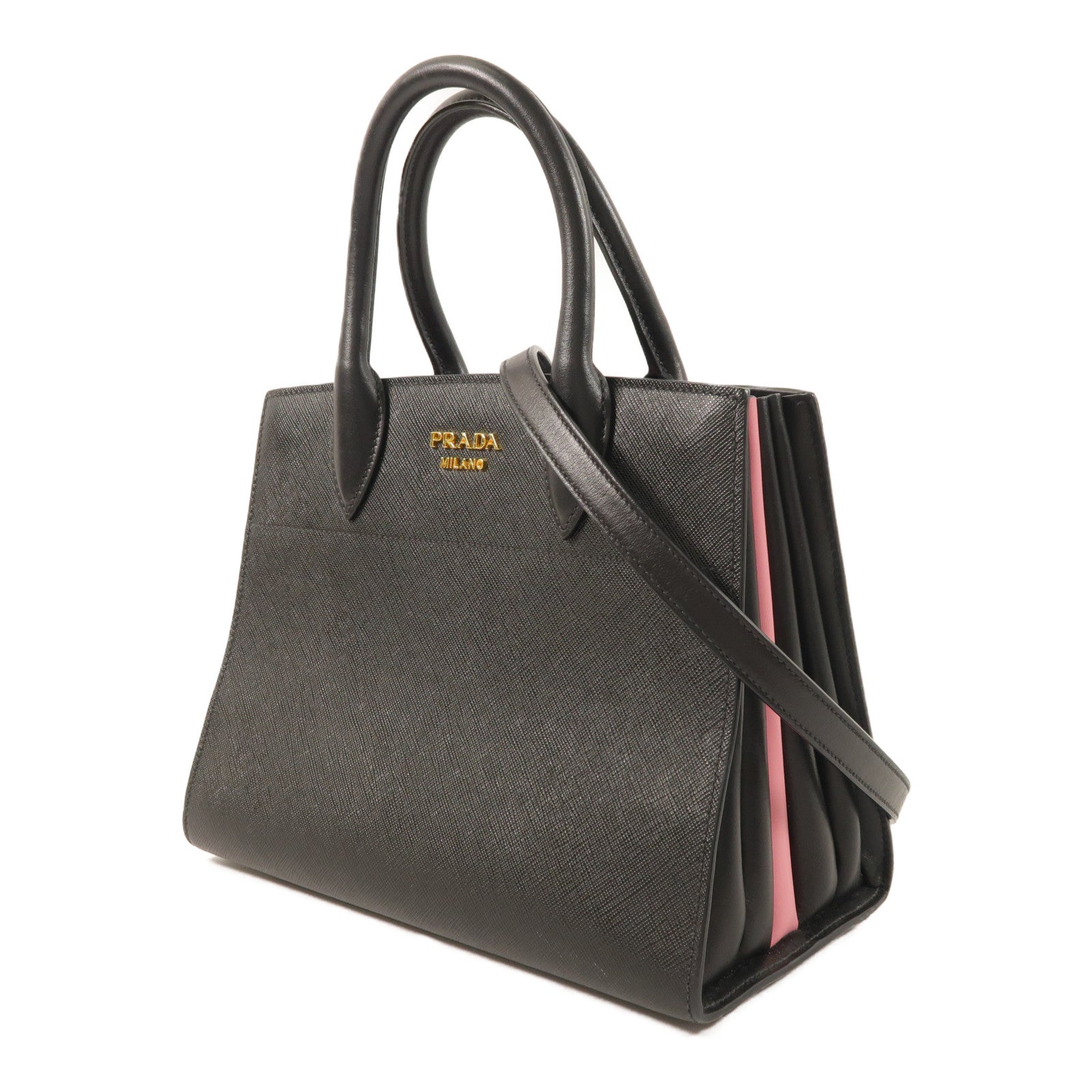 PRADA 牛皮皮革2 Way Shoulder Bag金扣手挽肩背兩用袋
