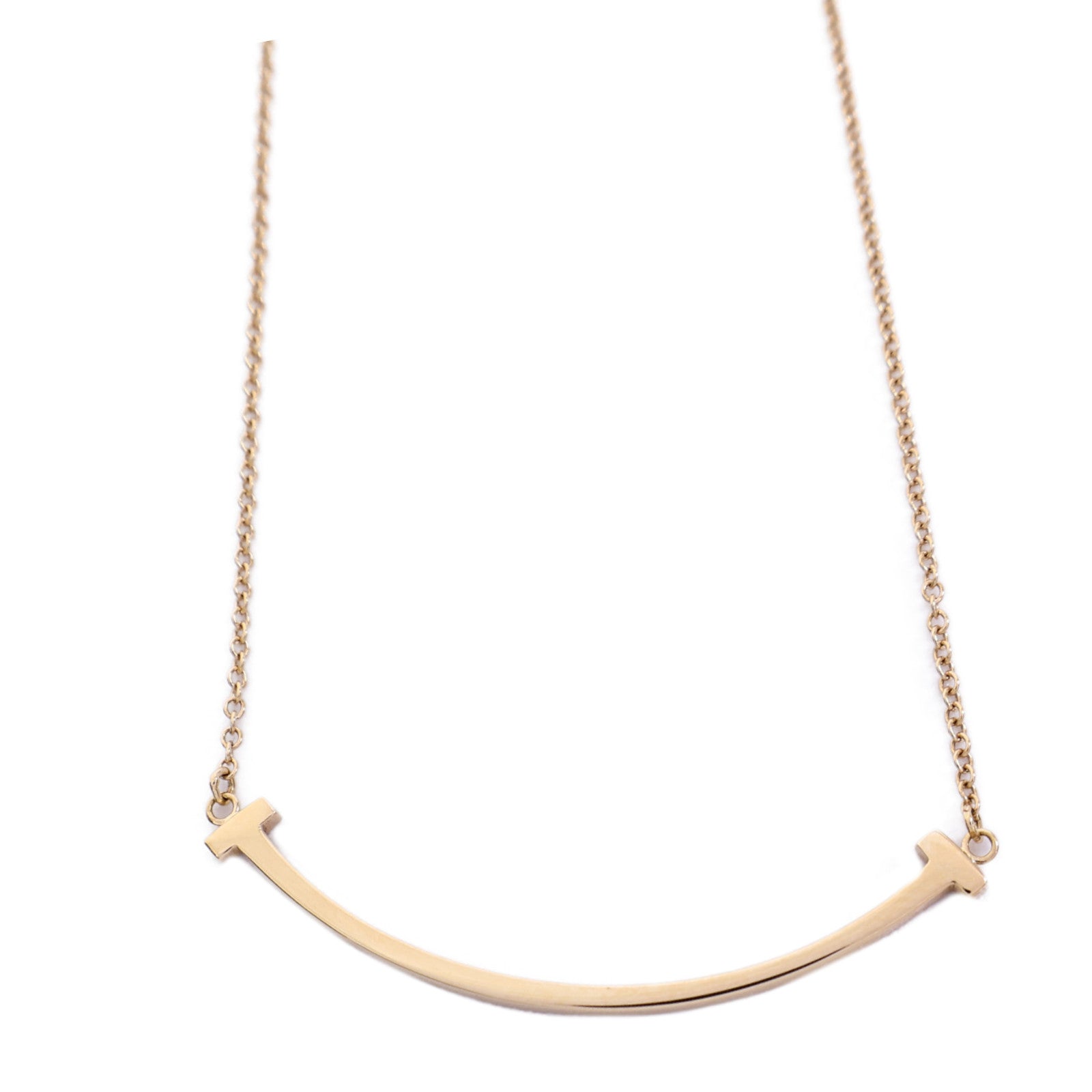 TIFFANY＆CO 18K玫瑰金T-Smile Necklace項鏈