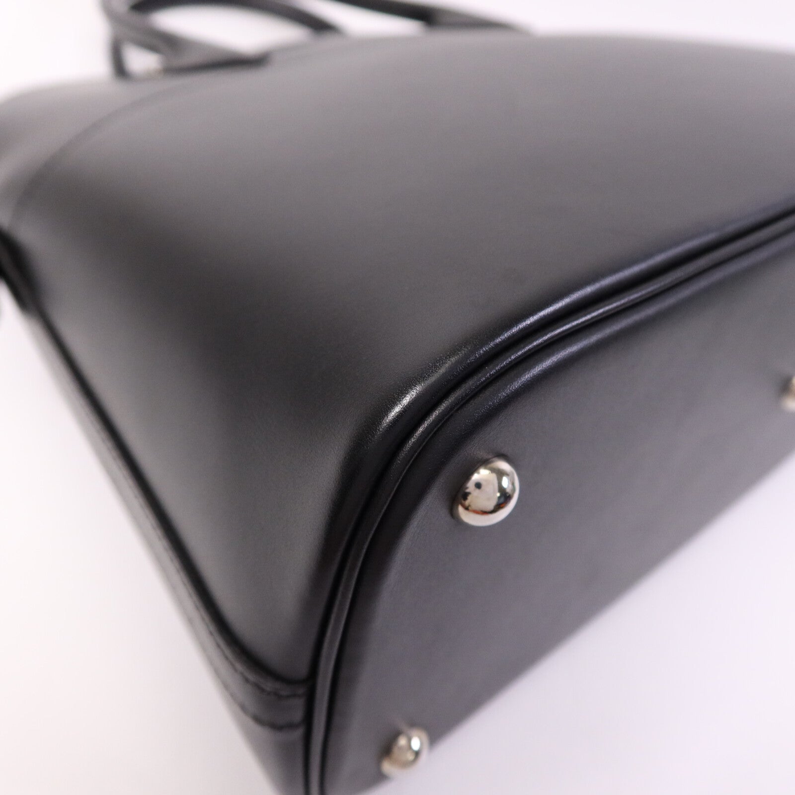 HERMES Box Calf皮革Bolide 37銀扣手挽肩背兩用袋Noir