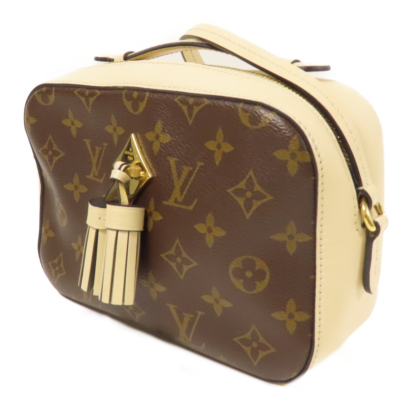 LOUIS VUITTON LV GHW Saintonge 2 Way Shoulder Bag M43555 Monogram Brown/White