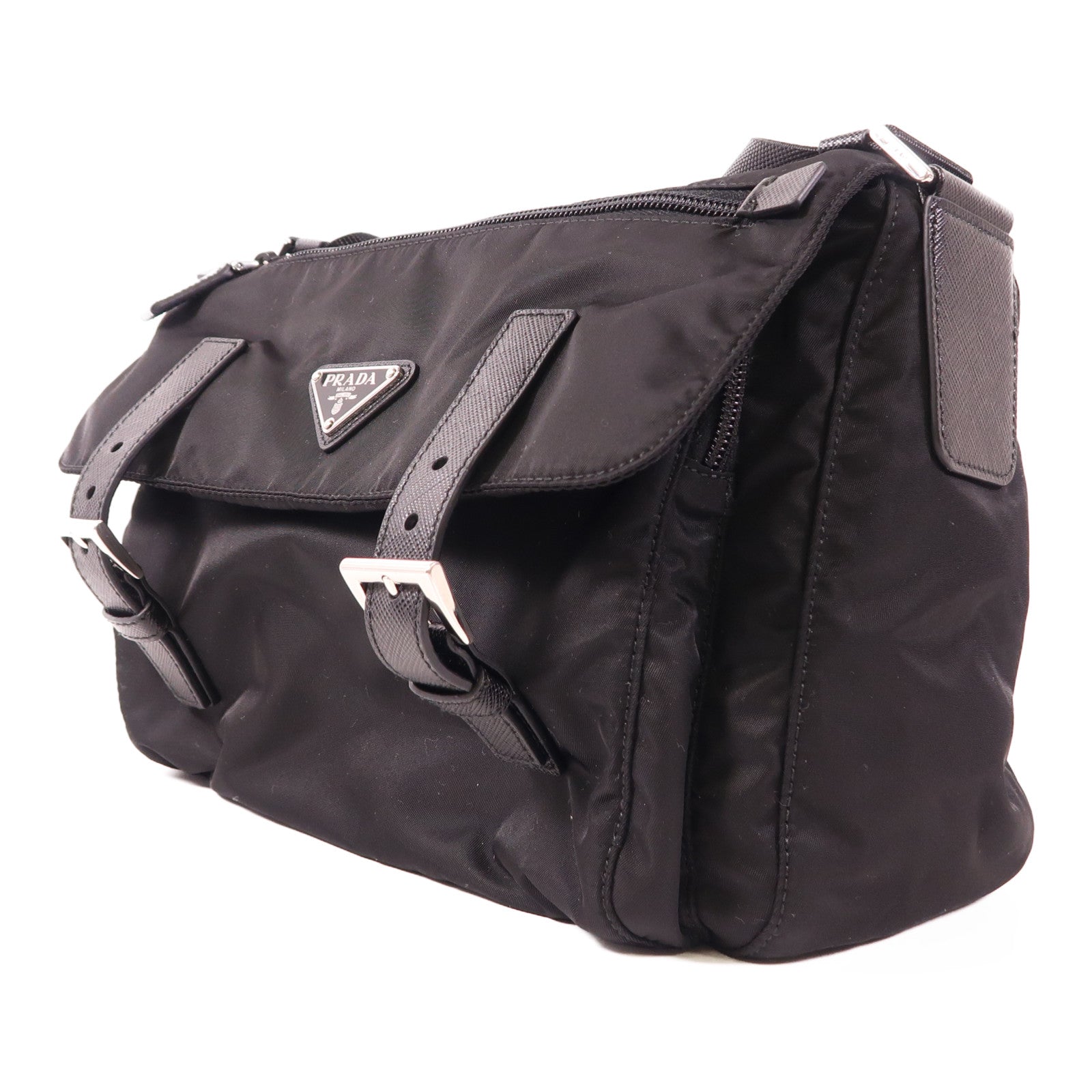 PRADA 尼龍Re-Nylon Shoulder Bag銀扣肩背袋