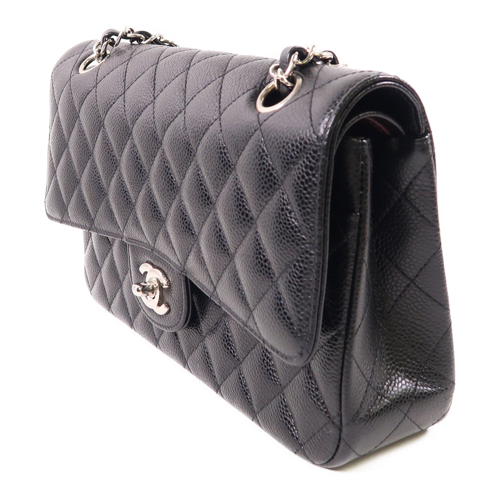 CHANEL 牛皮皮革Classic 25銀扣鏈帶肩背袋