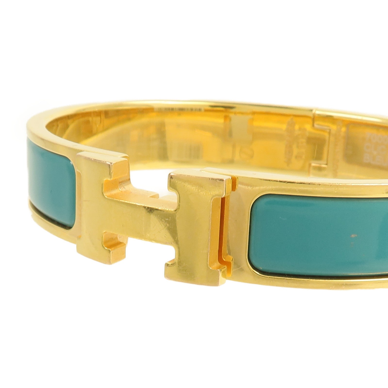 HERMES 金屬Clic-H手鐲Bleu Canard