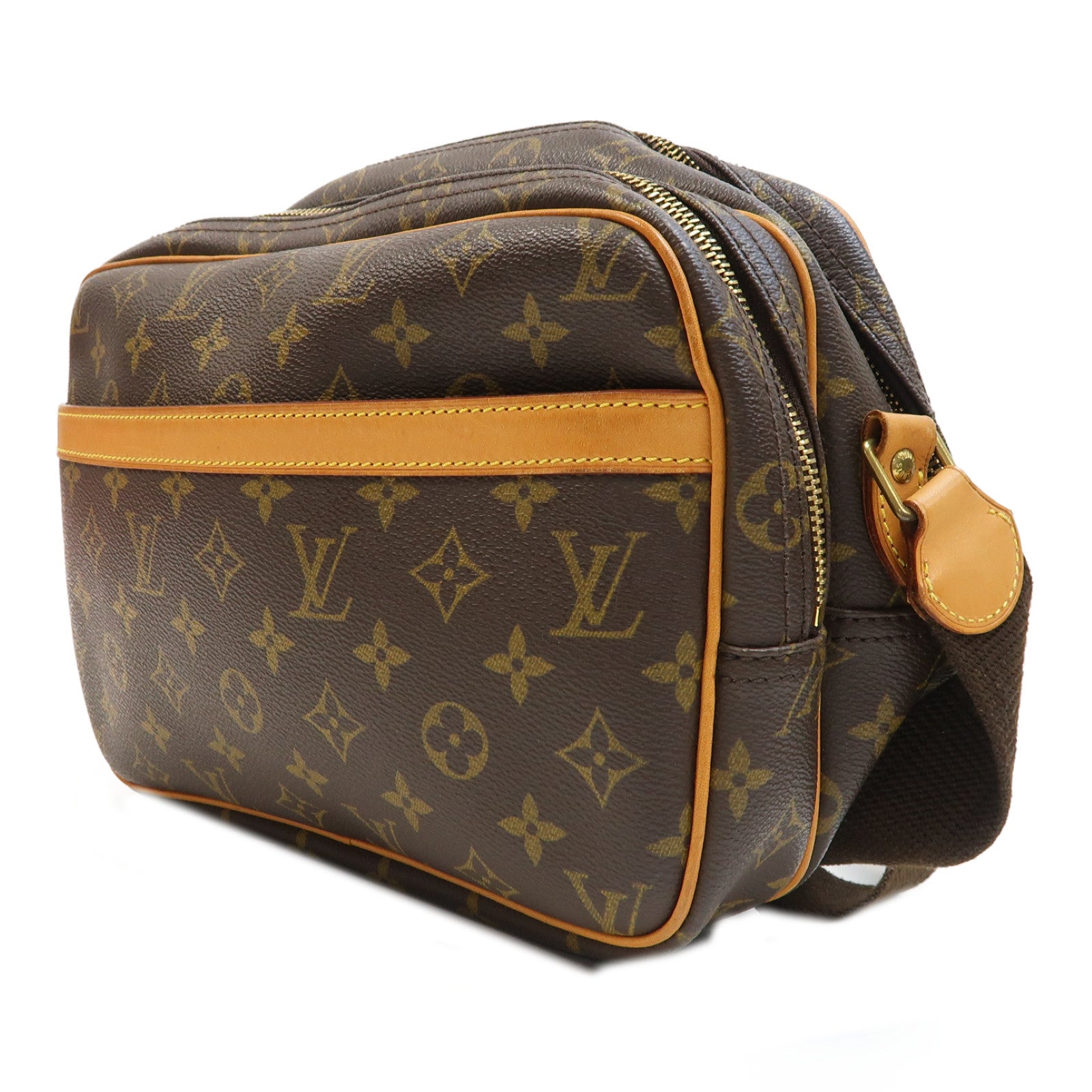 LOUIS VUITTON Monogram Reporter金扣肩背袋啡色