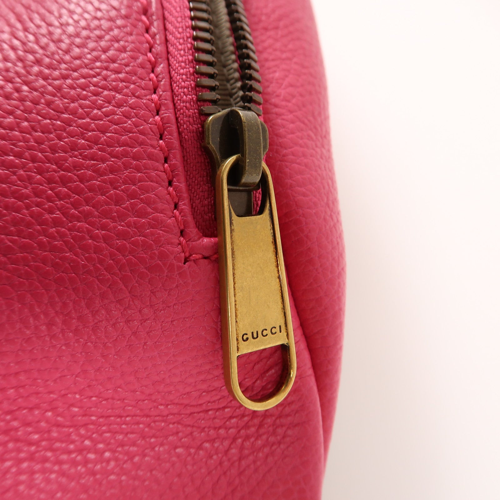 GUCCI 皮革Waist Bag腰包桃紅色