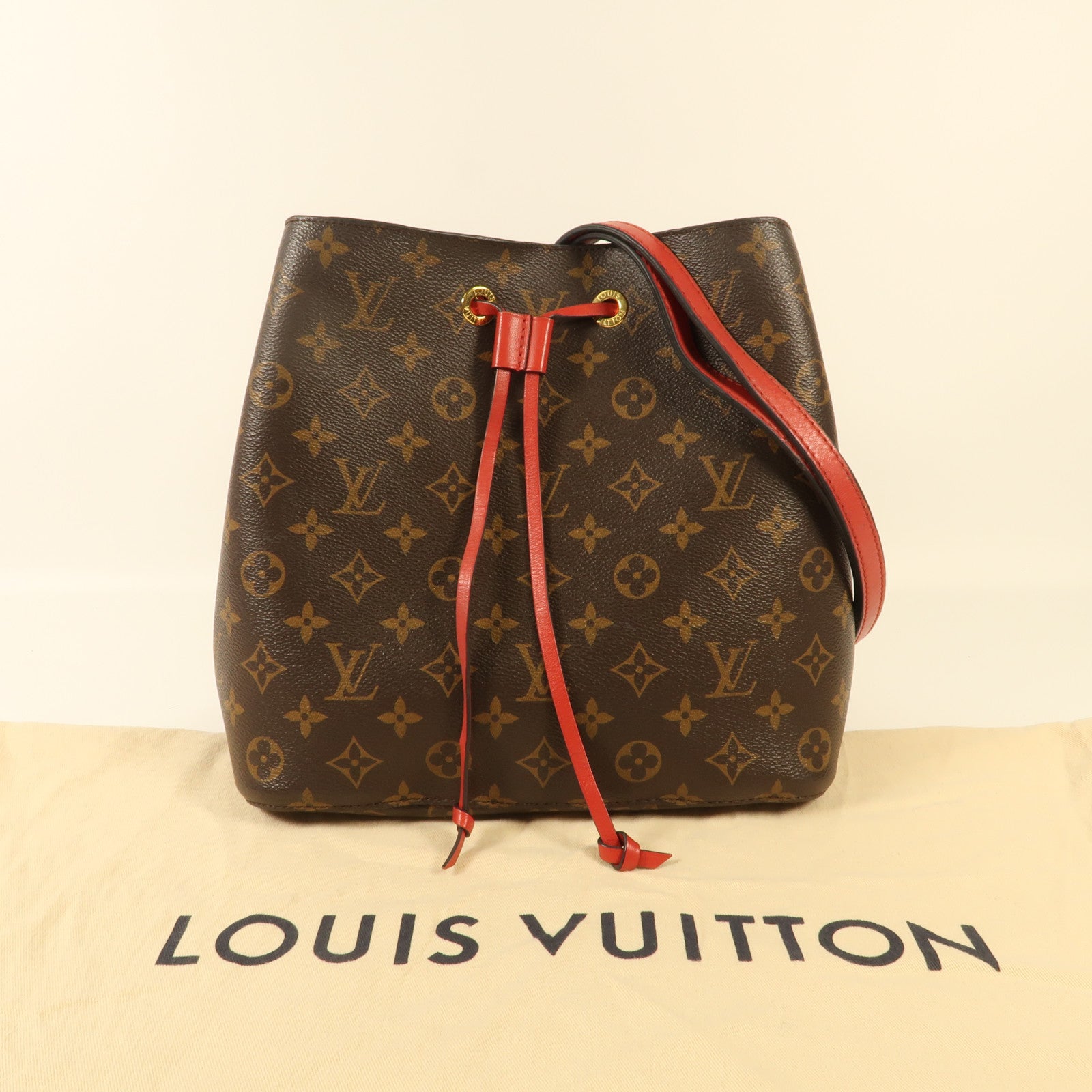 LOUIS VUITTON Monogram Neo Noe Bucket Bag金扣肩背袋Coquelicot