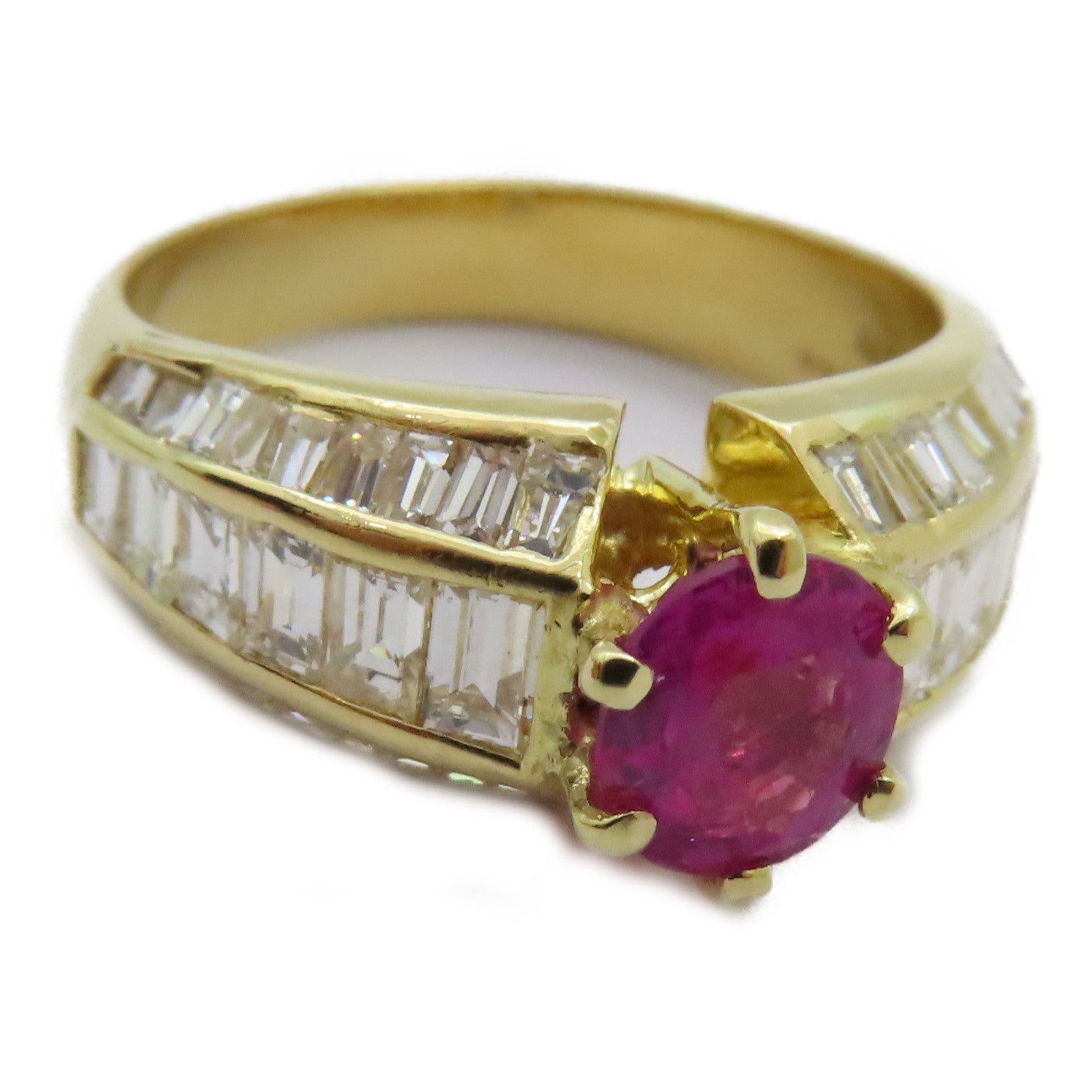 JEWELRY 【激減優惠】18K黃金Pink Sapphire Ring 1.048ct粉紅藍寶石/1.65ct鑽石戒指US#6.5