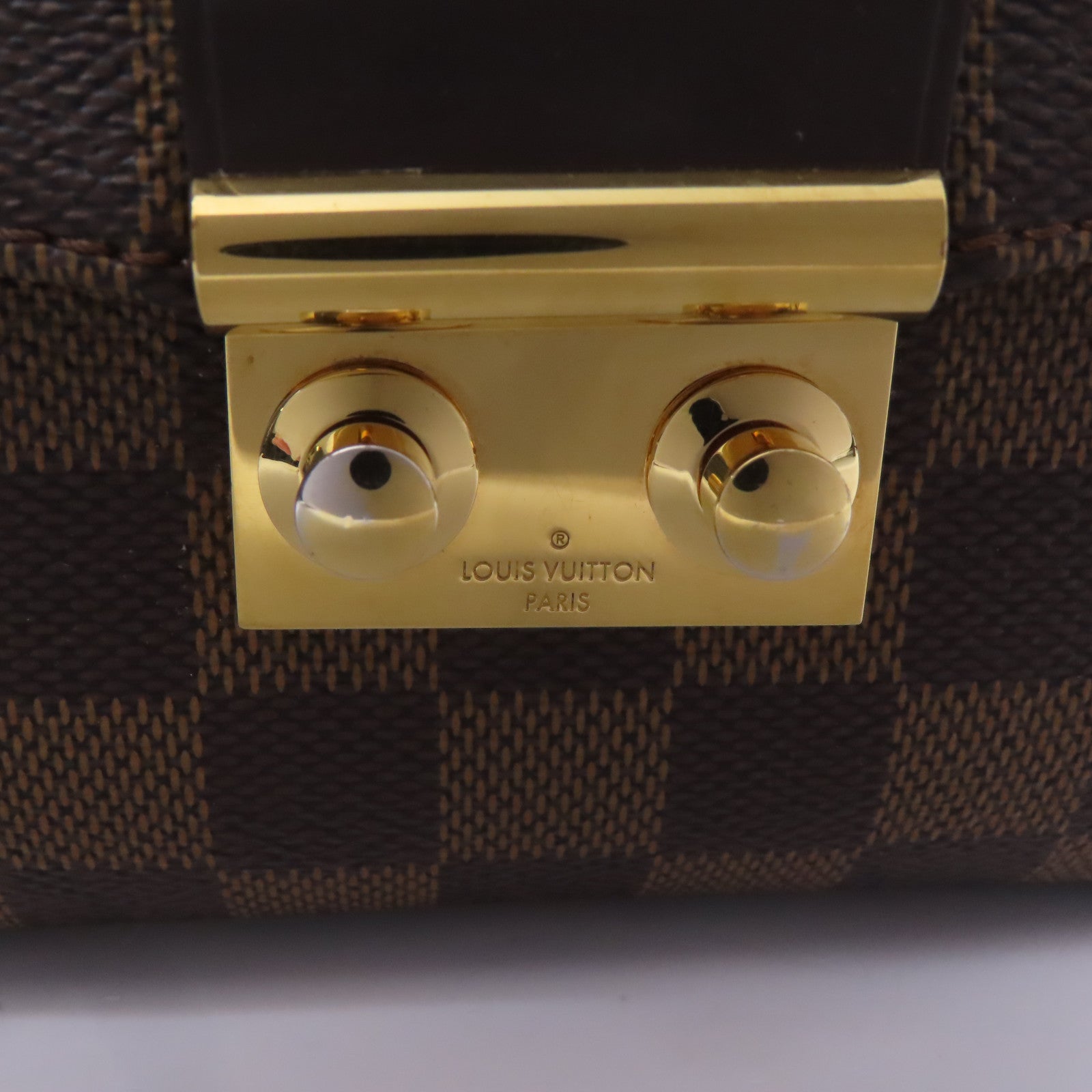 LOUIS VUITTON Damier Croisette金扣手挽肩背兩用袋