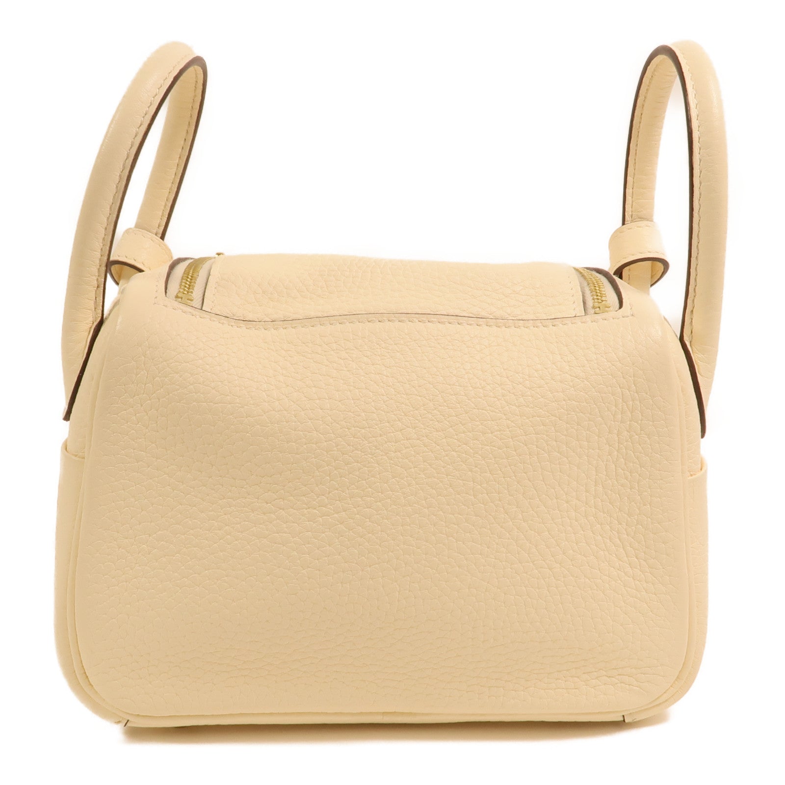 HERMES Clemence皮革Mini Lindy金扣手挽肩背兩用袋Nata