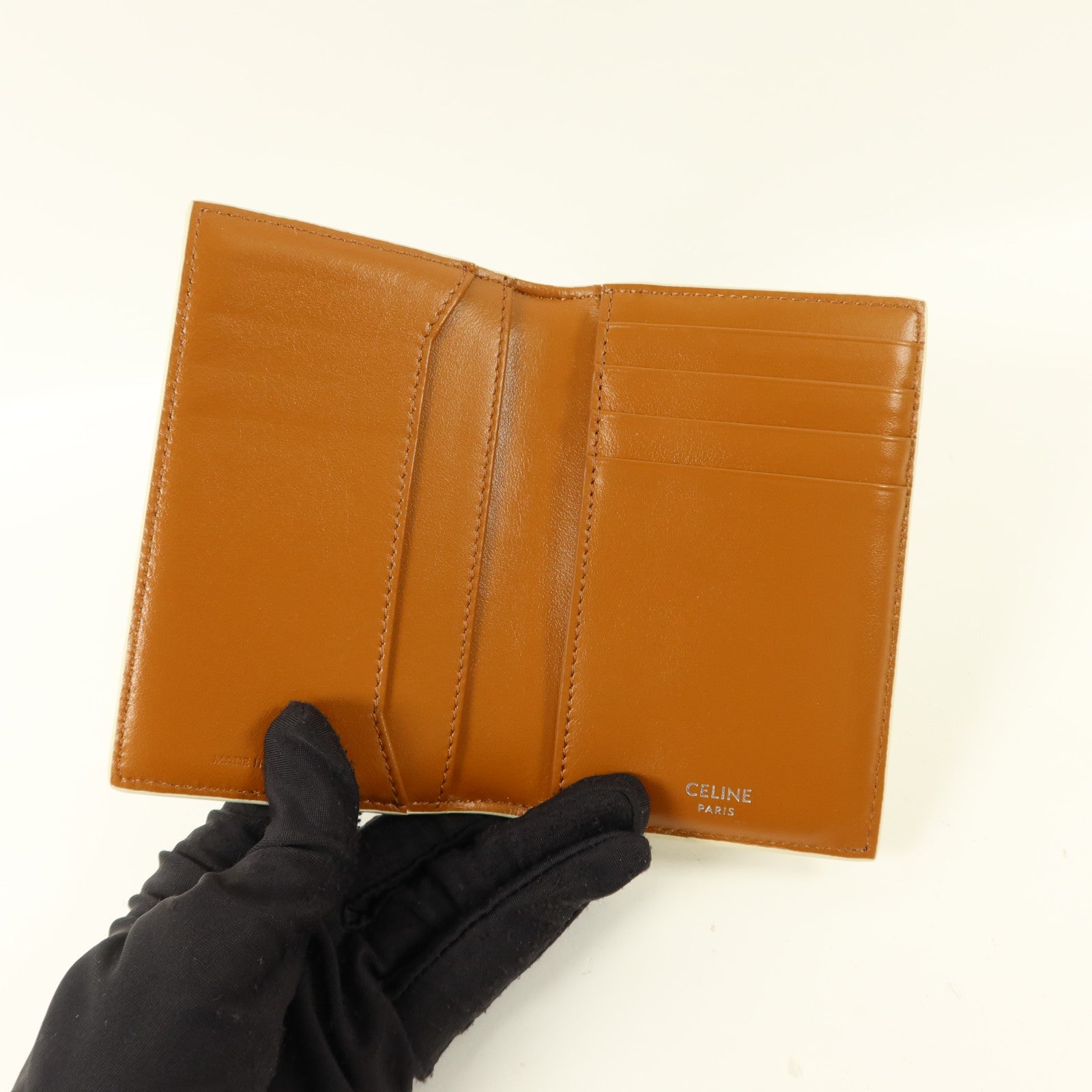 CELINE 塗層帆布Triomphe Card Holder卡片套