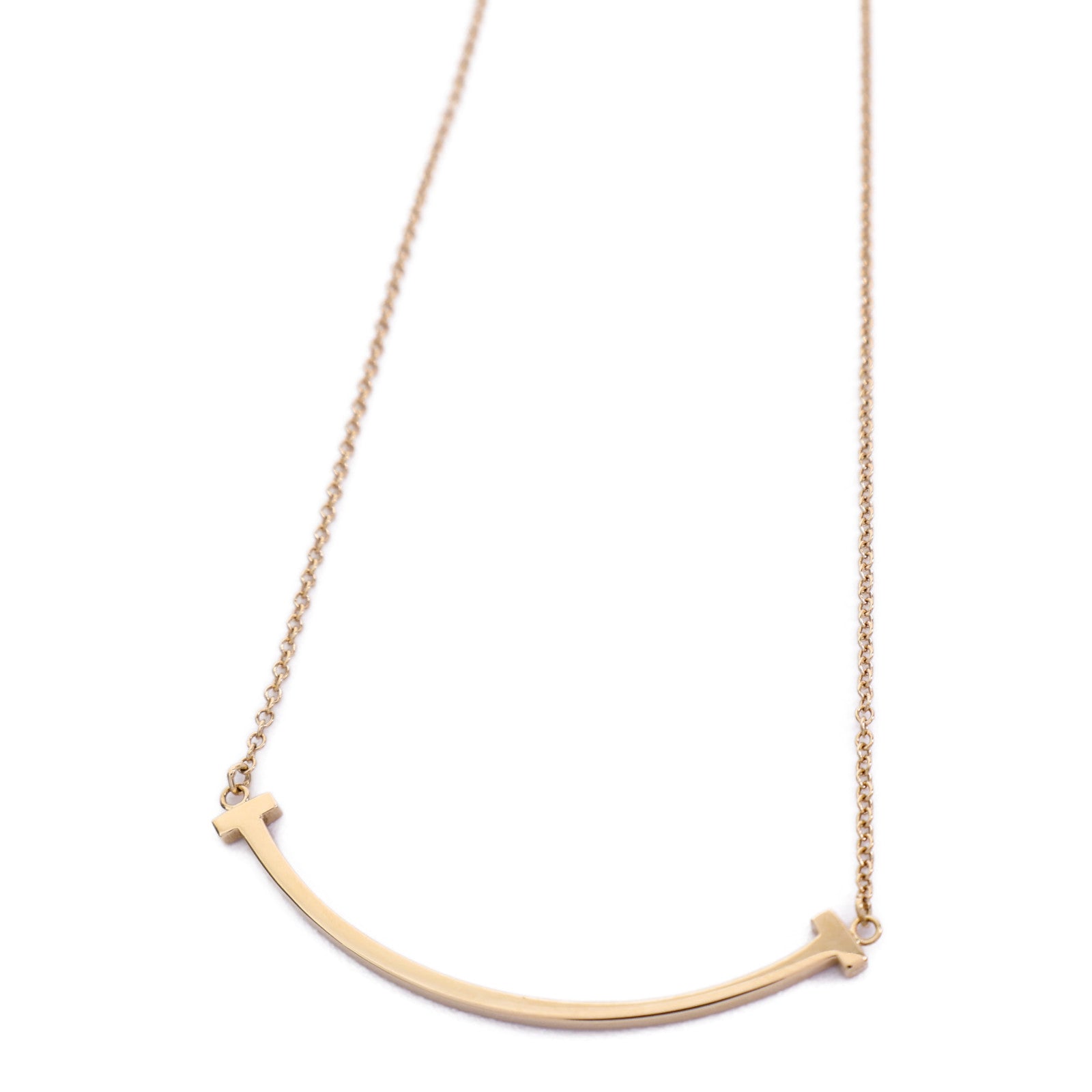 TIFFANY＆CO 18K玫瑰金T-Smile Necklace項鏈