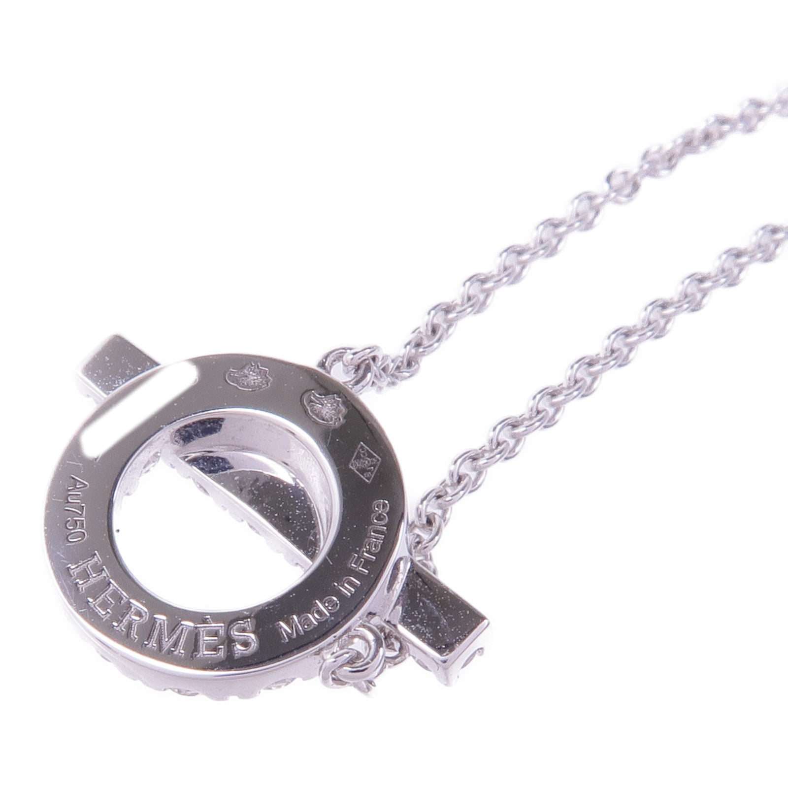 HERMES 18K白金Finesse Pendant鑽石項鍊