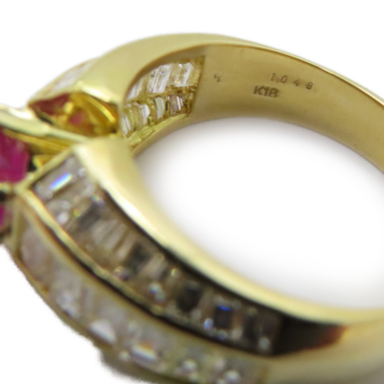 JEWELRY 【激減優惠】18K黃金Pink Sapphire Ring 1.048ct粉紅藍寶石/1.65ct鑽石戒指US#6.5