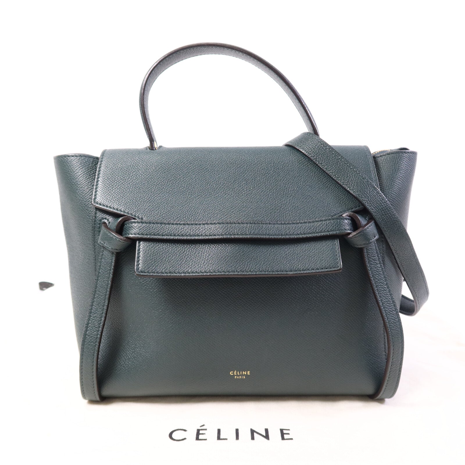 CELINE 牛皮皮革Micro Belt Bag金扣手挽肩背兩用袋