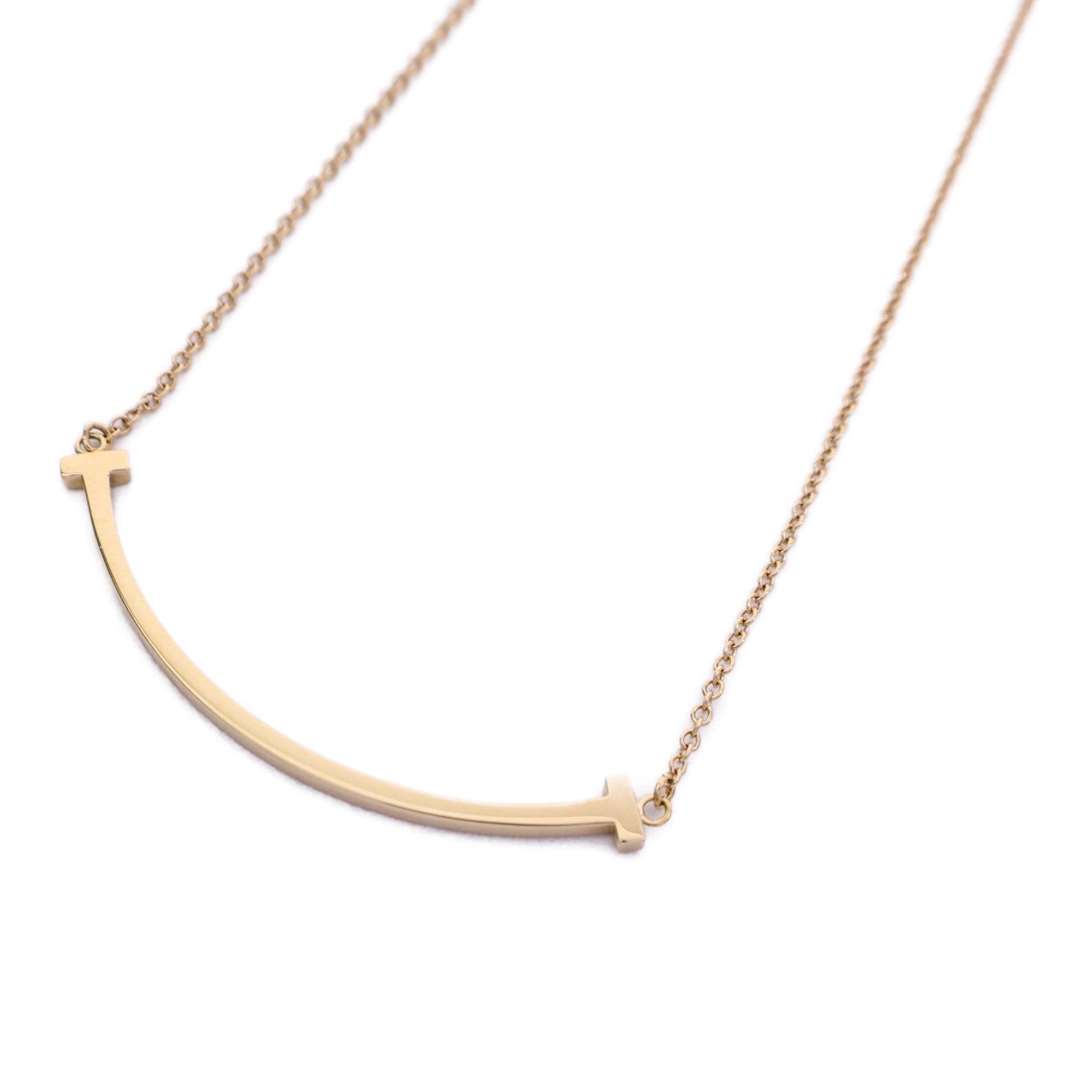 TIFFANY＆CO 18K玫瑰金T-Smile Necklace項鏈