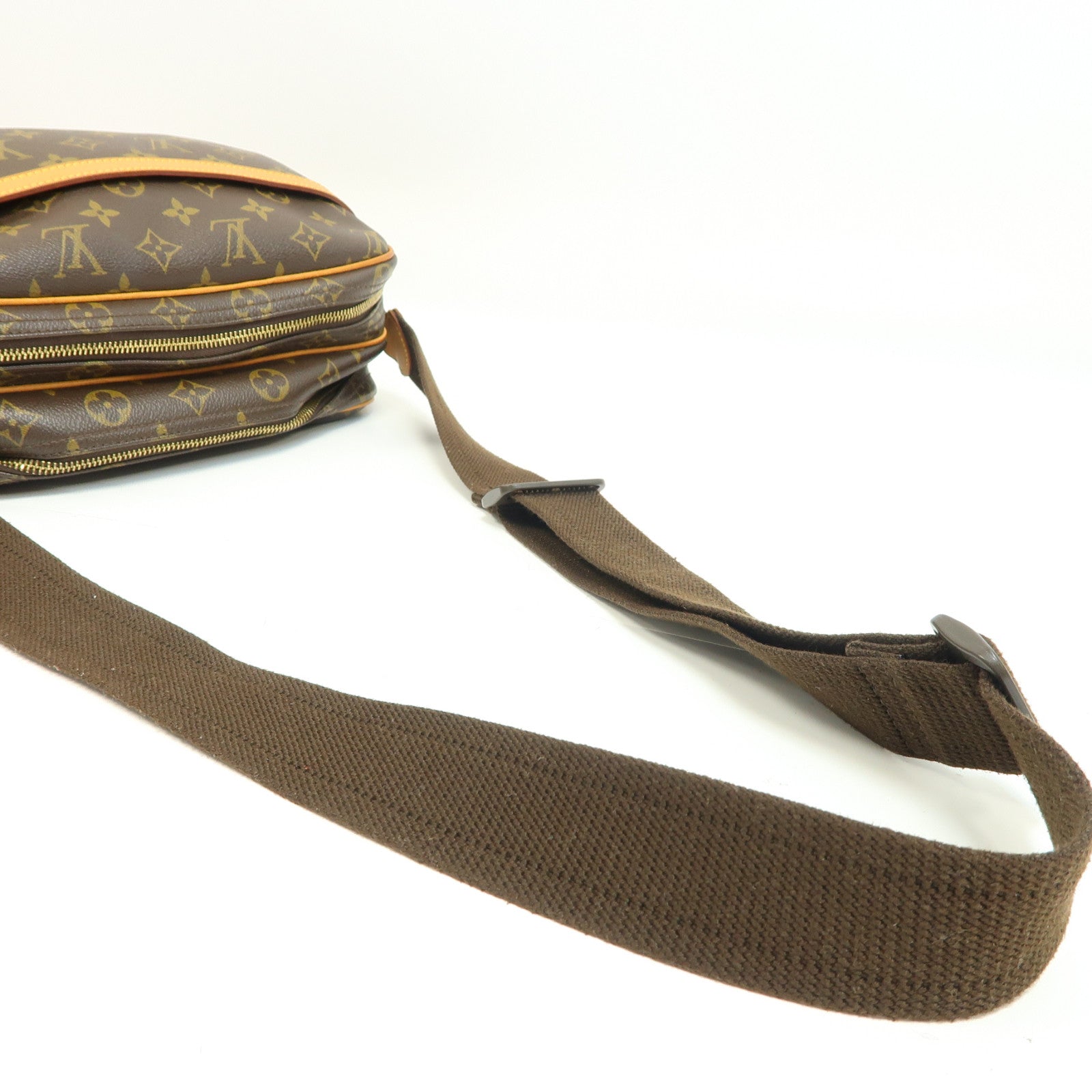 LOUIS VUITTON Monogram Reporter金扣肩背袋啡色