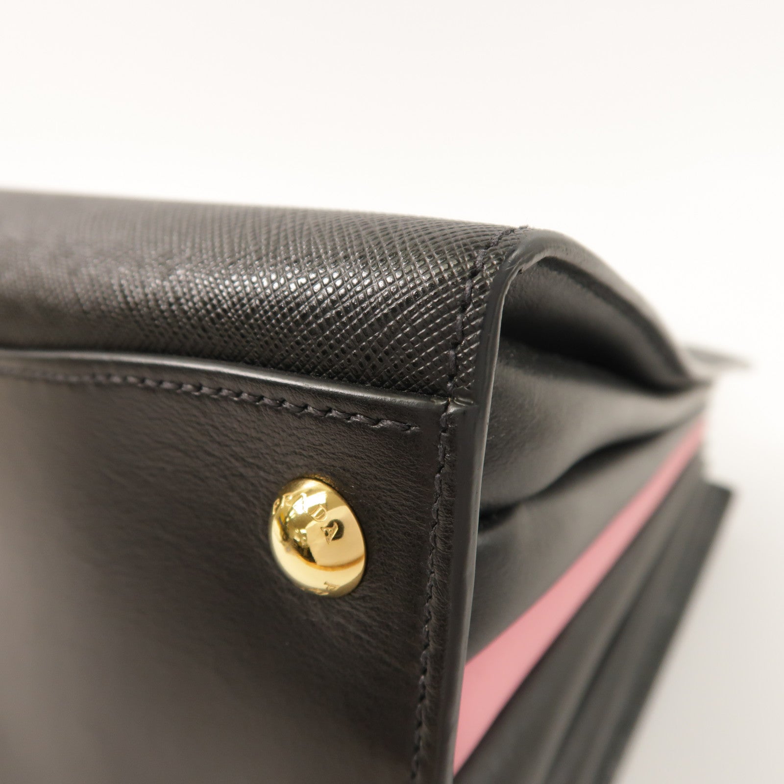 PRADA 牛皮皮革2 Way Shoulder Bag金扣手挽肩背兩用袋