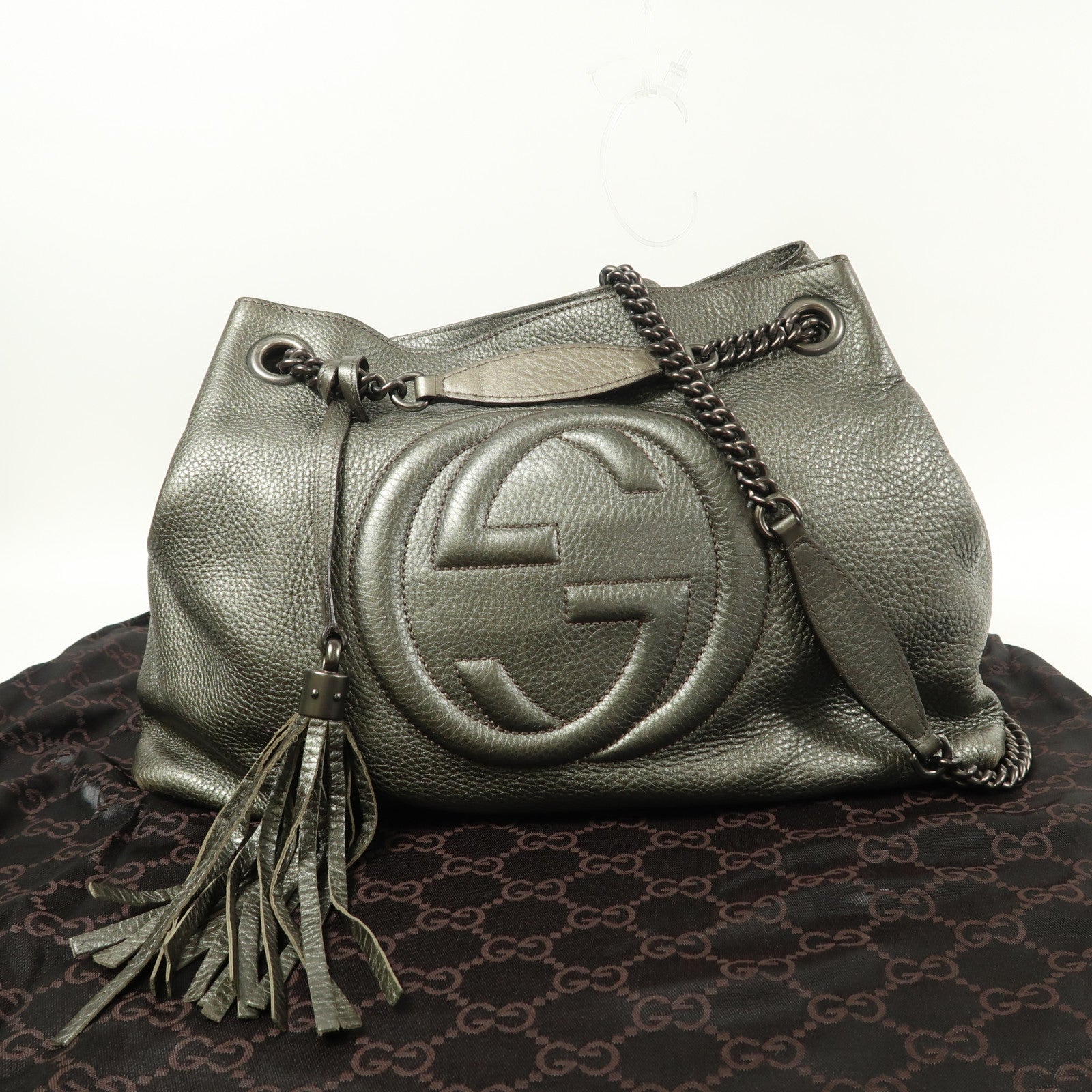 GUCCI 牛皮皮革Shoulder Bag鏈帶肩背袋