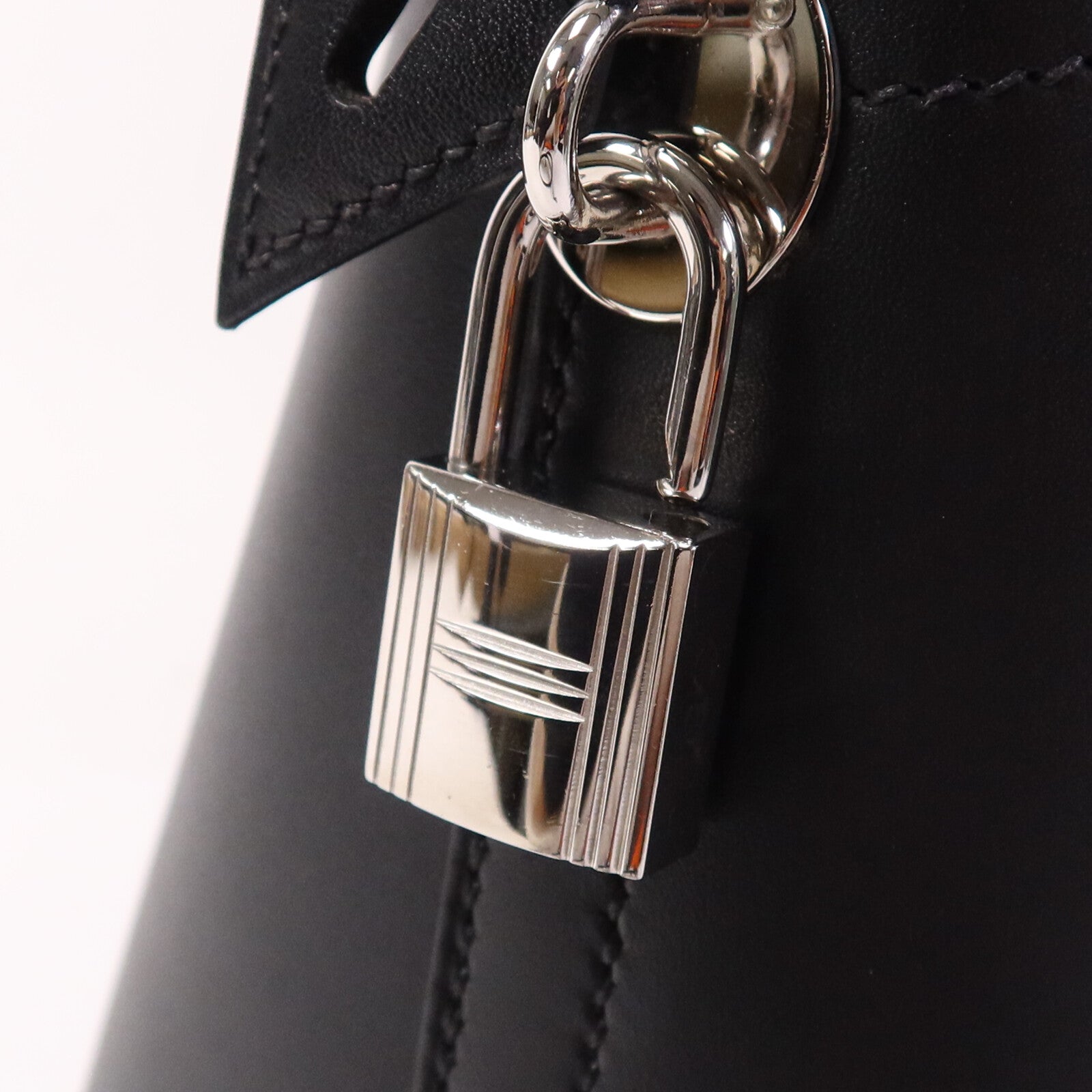 HERMES Box Calf皮革Bolide 37銀扣手挽肩背兩用袋Noir