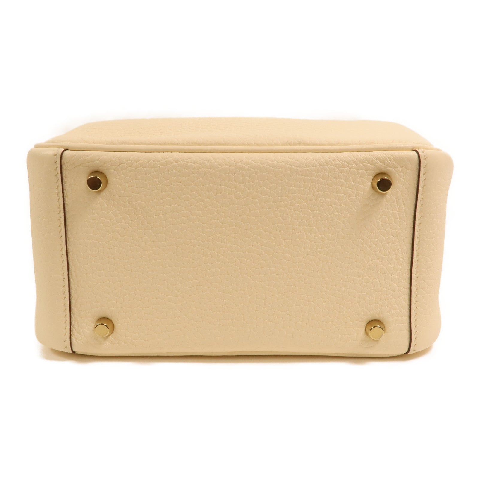 HERMES Clemence皮革Mini Lindy金扣手挽肩背兩用袋Nata