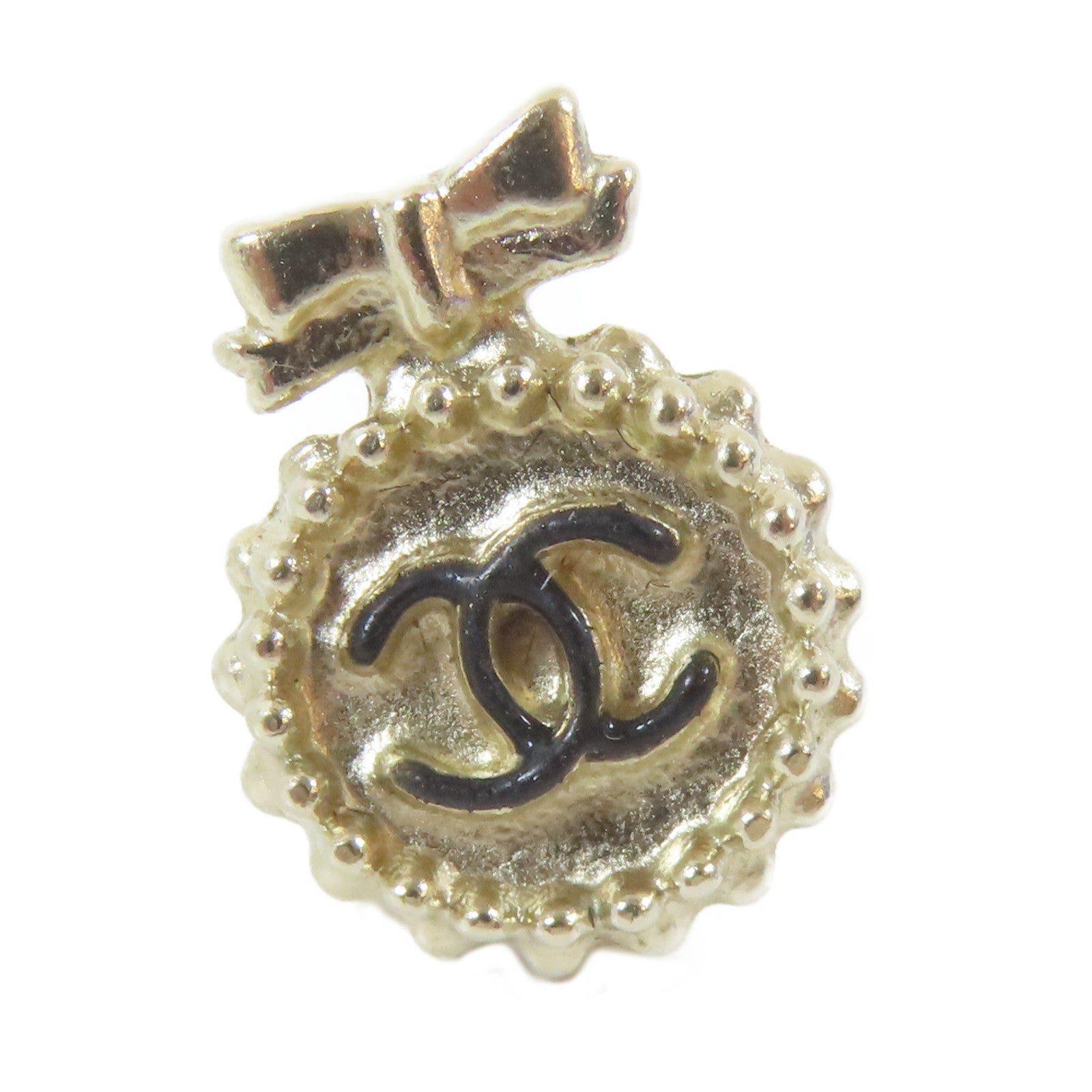 CHANEL 金屬Pierced Earring耳環金色