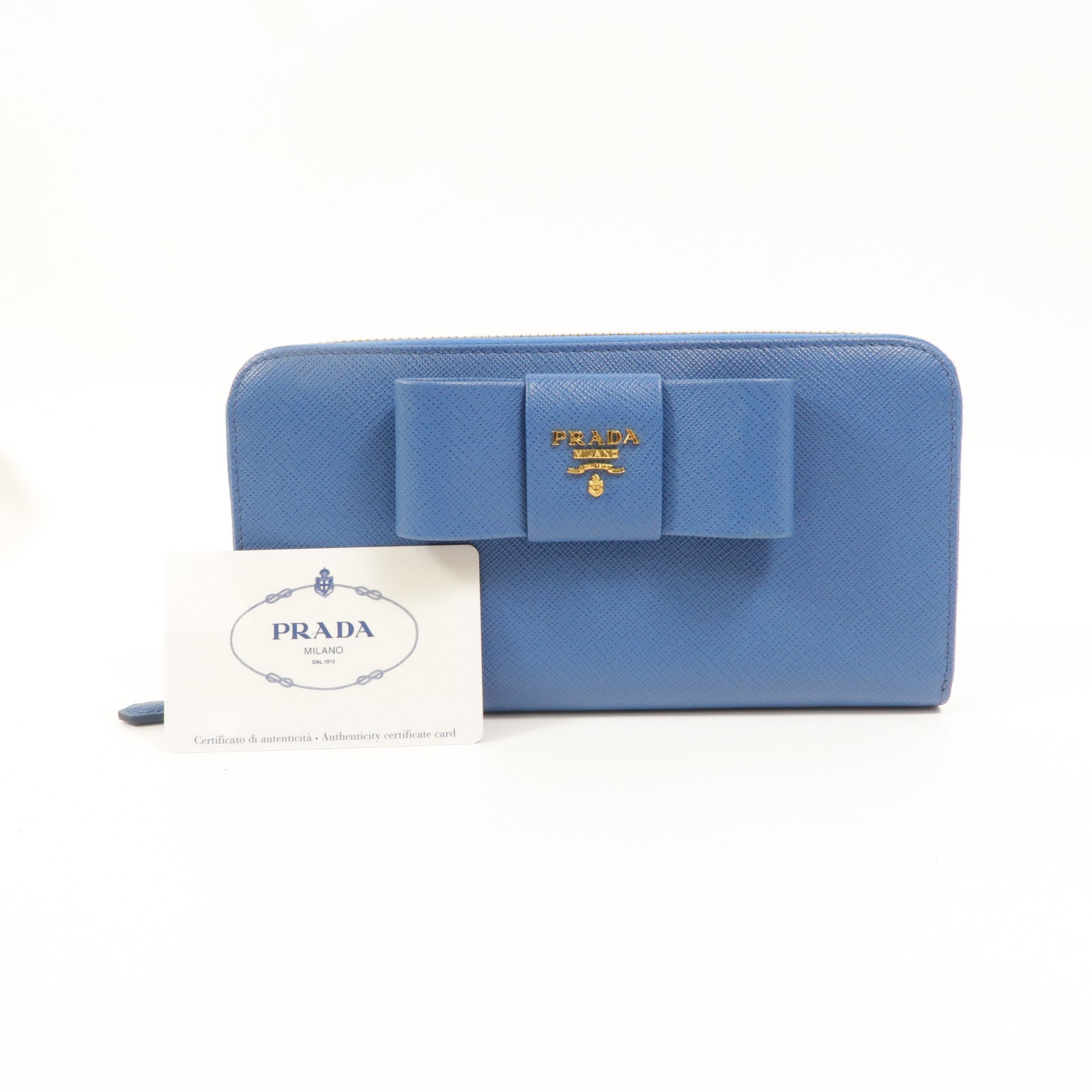 PRADA Saffiano皮革Fiocco Bow Long Wallet長錢包