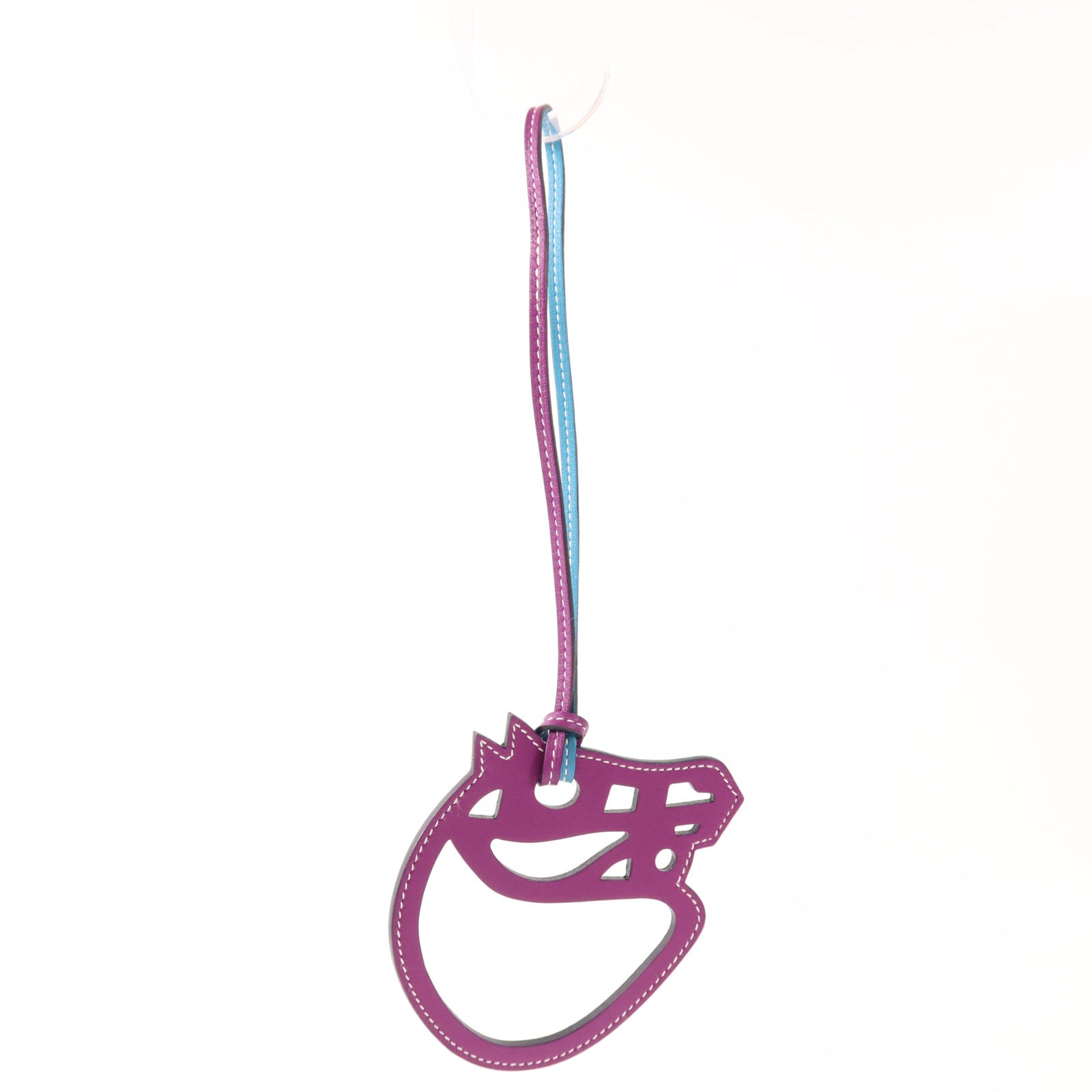 HERMES Horse Charm Swift Leather Purple/Blue