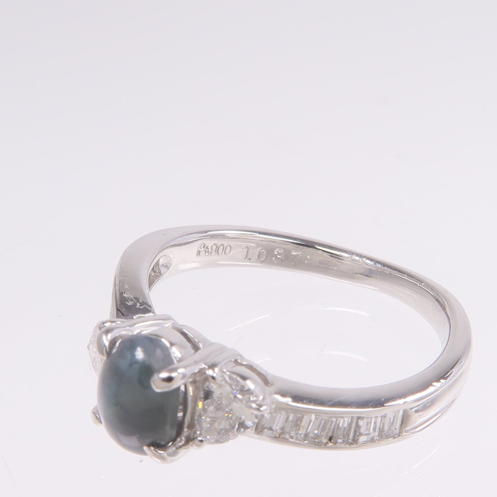 JEWELRY PT900鉑金Cat's Eye Diamond Ring貓眼石/鑽石戒指
