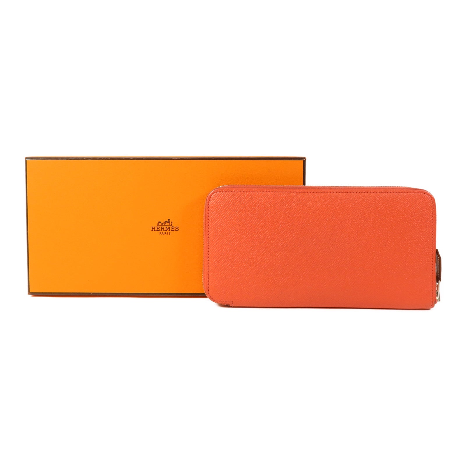 HERMES Epsom皮革Silk'In Long Wallet銀扣長錢包Rose Jaipur