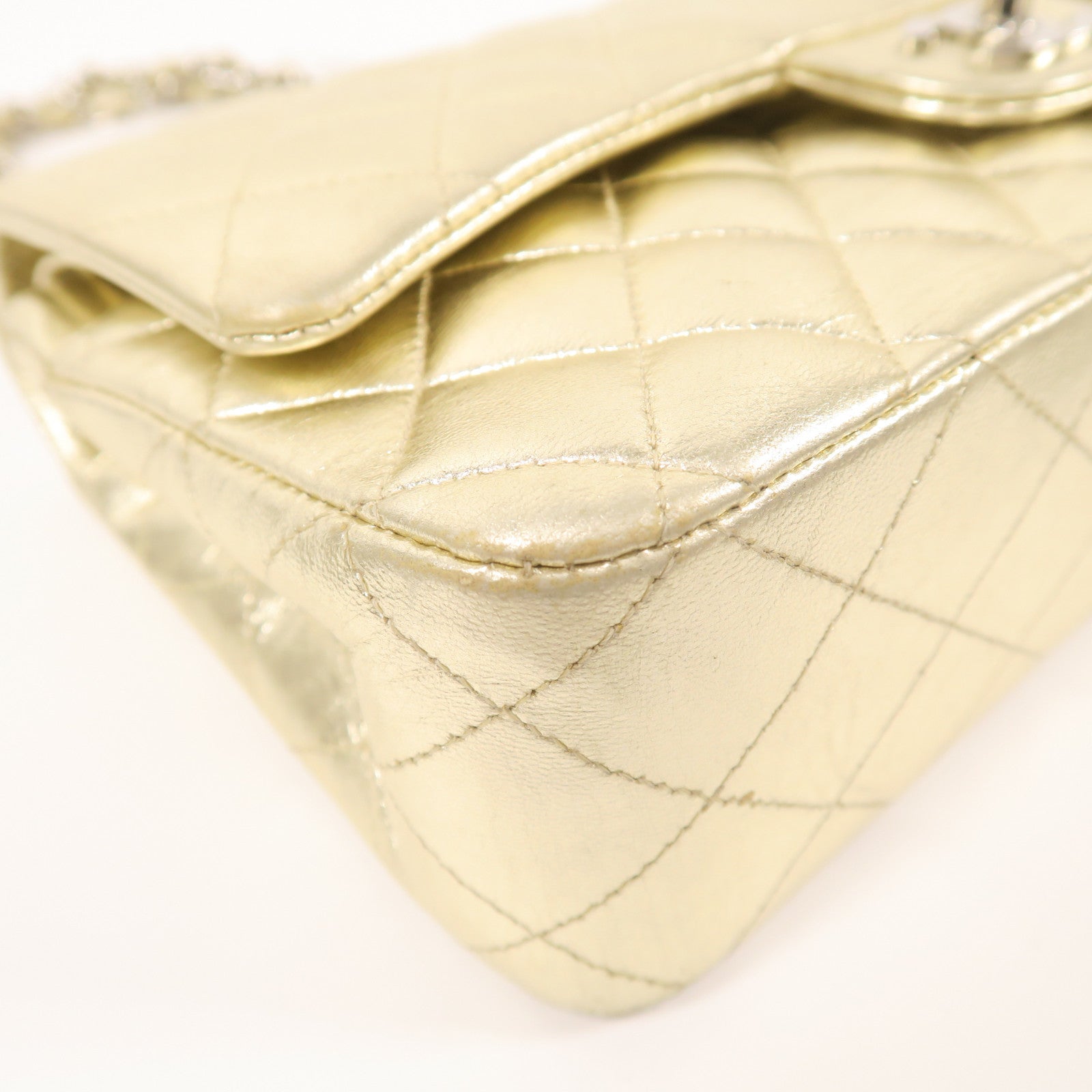 CHANEL 羊皮皮革Classic 25銀扣鏈帶肩背袋