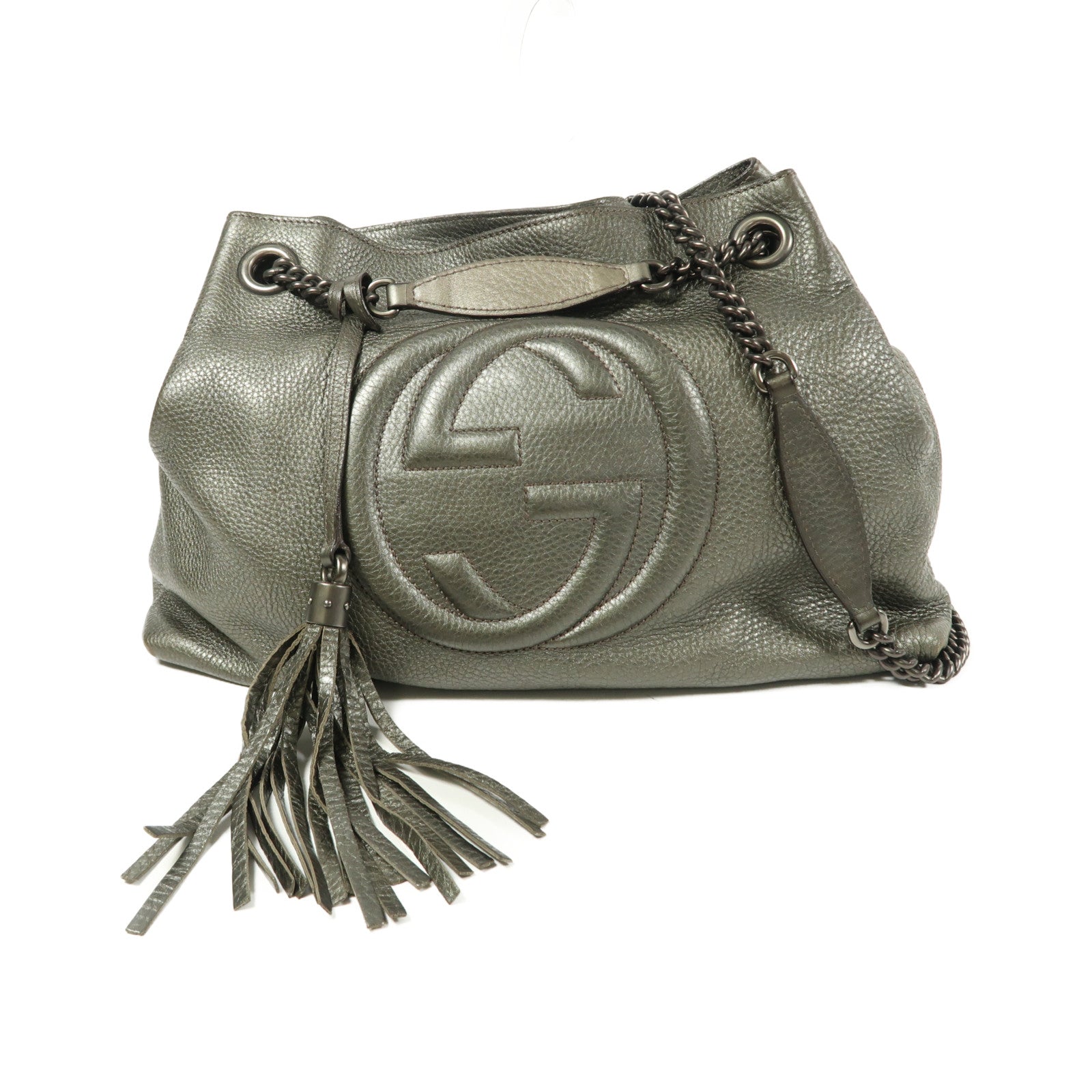 GUCCI 牛皮皮革Shoulder Bag鏈帶肩背袋