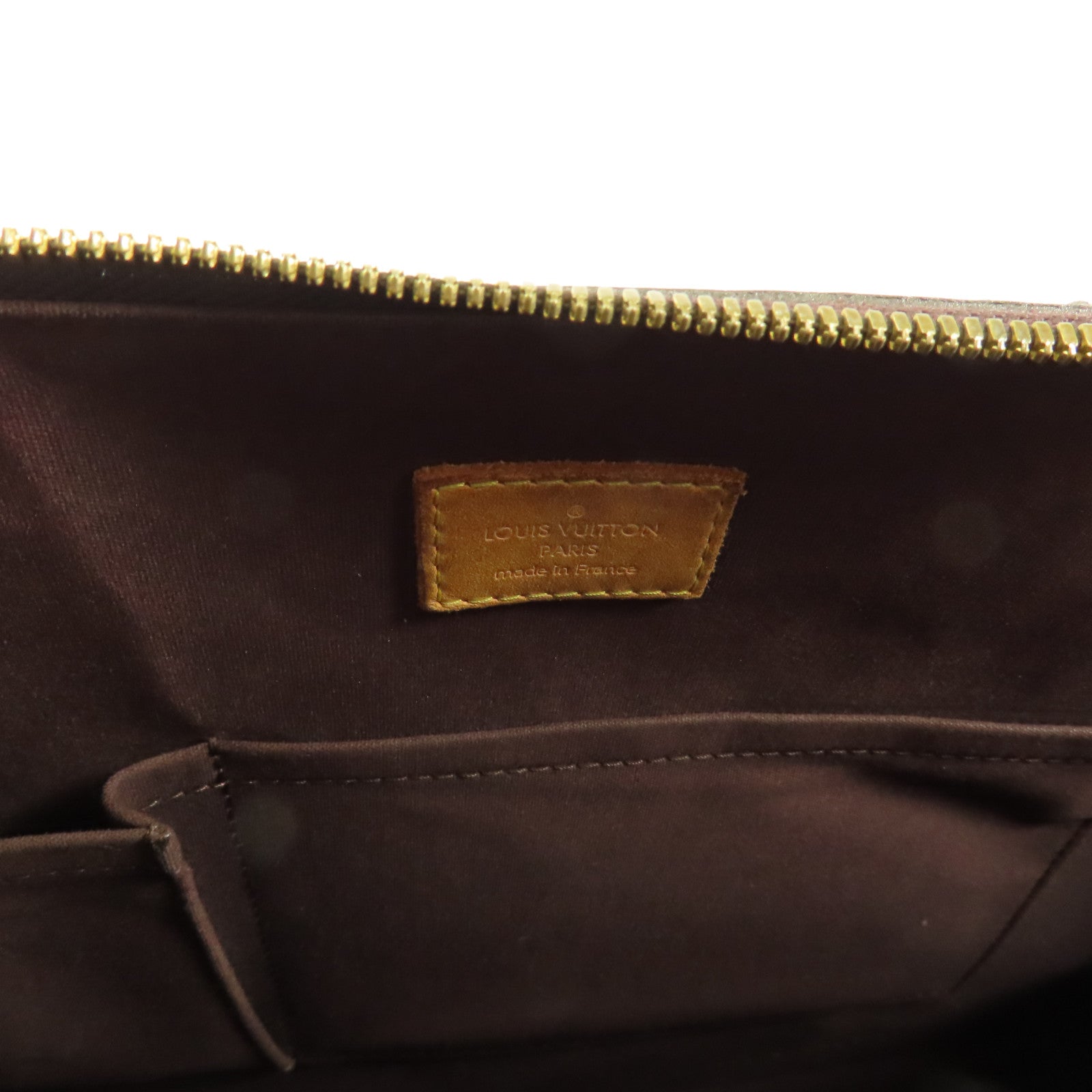 LOUIS VUITTON Vernis Alma PM金扣手挽袋酒紅色