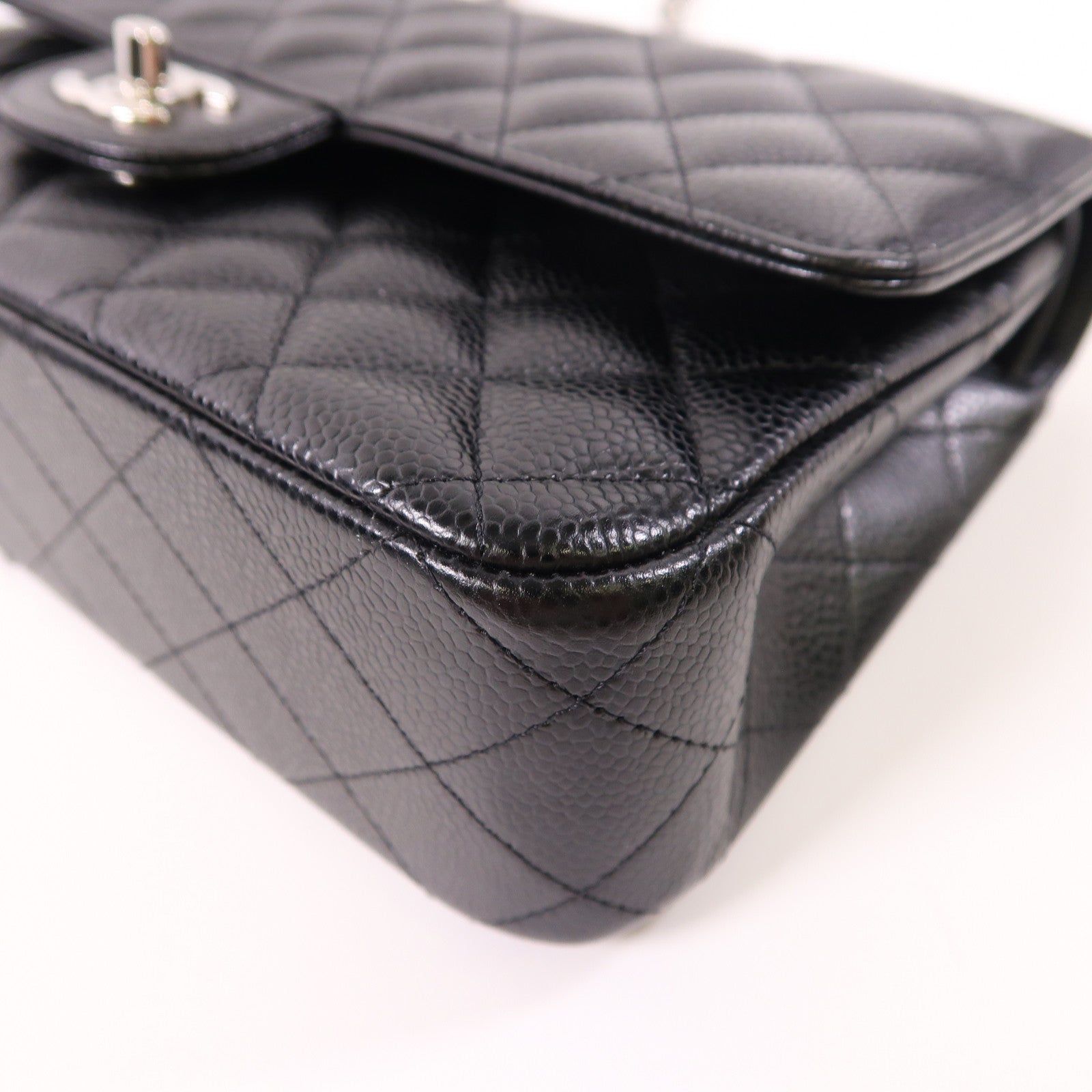 CHANEL 牛皮皮革Classic 25銀扣鏈帶肩背袋
