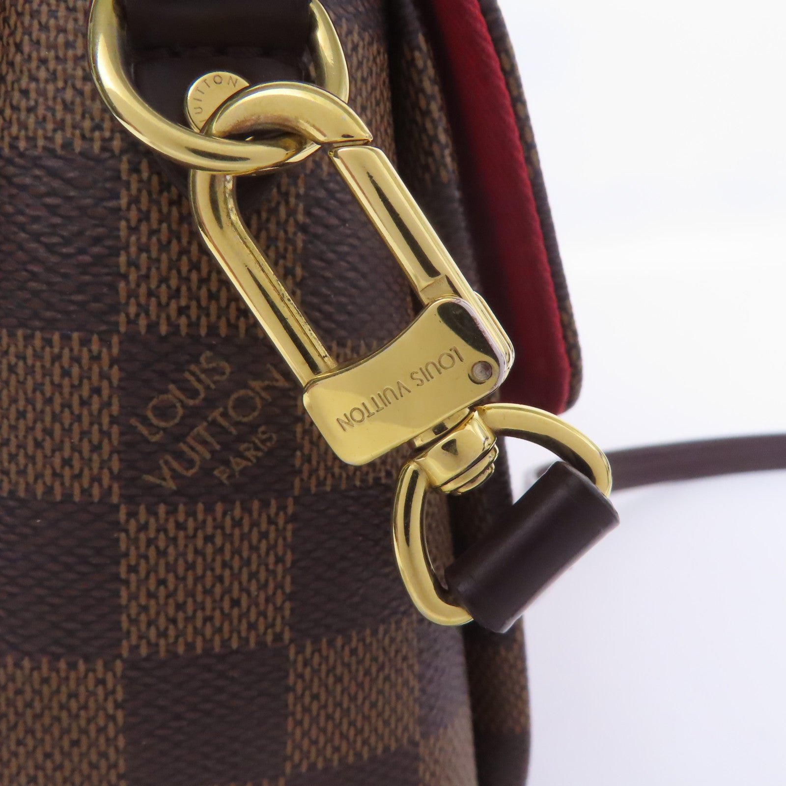 LOUIS VUITTON Damier Croisette金扣手挽肩背兩用袋