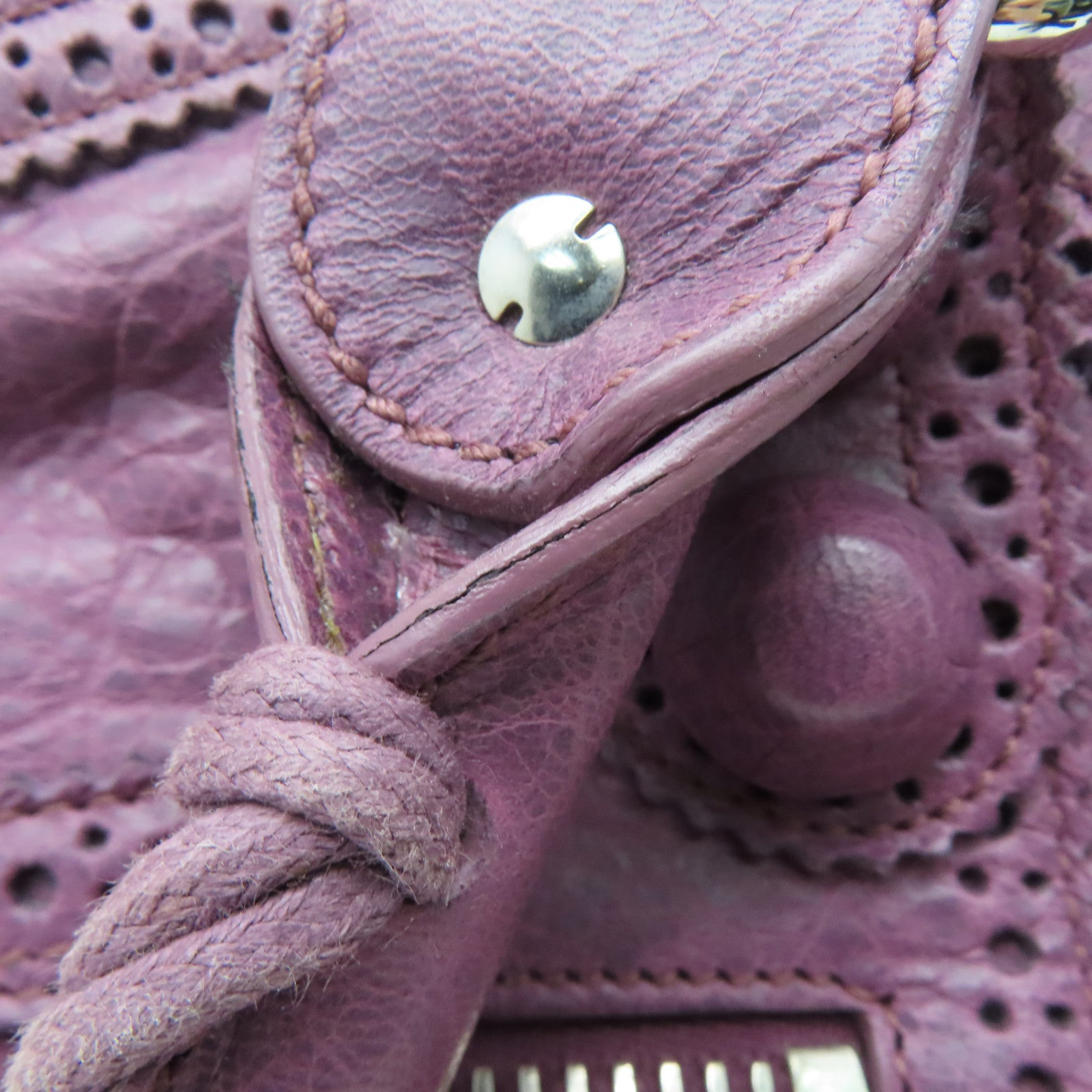 BALENCIAGA 牛皮皮革City银扣手挽肩背两用袋紫色