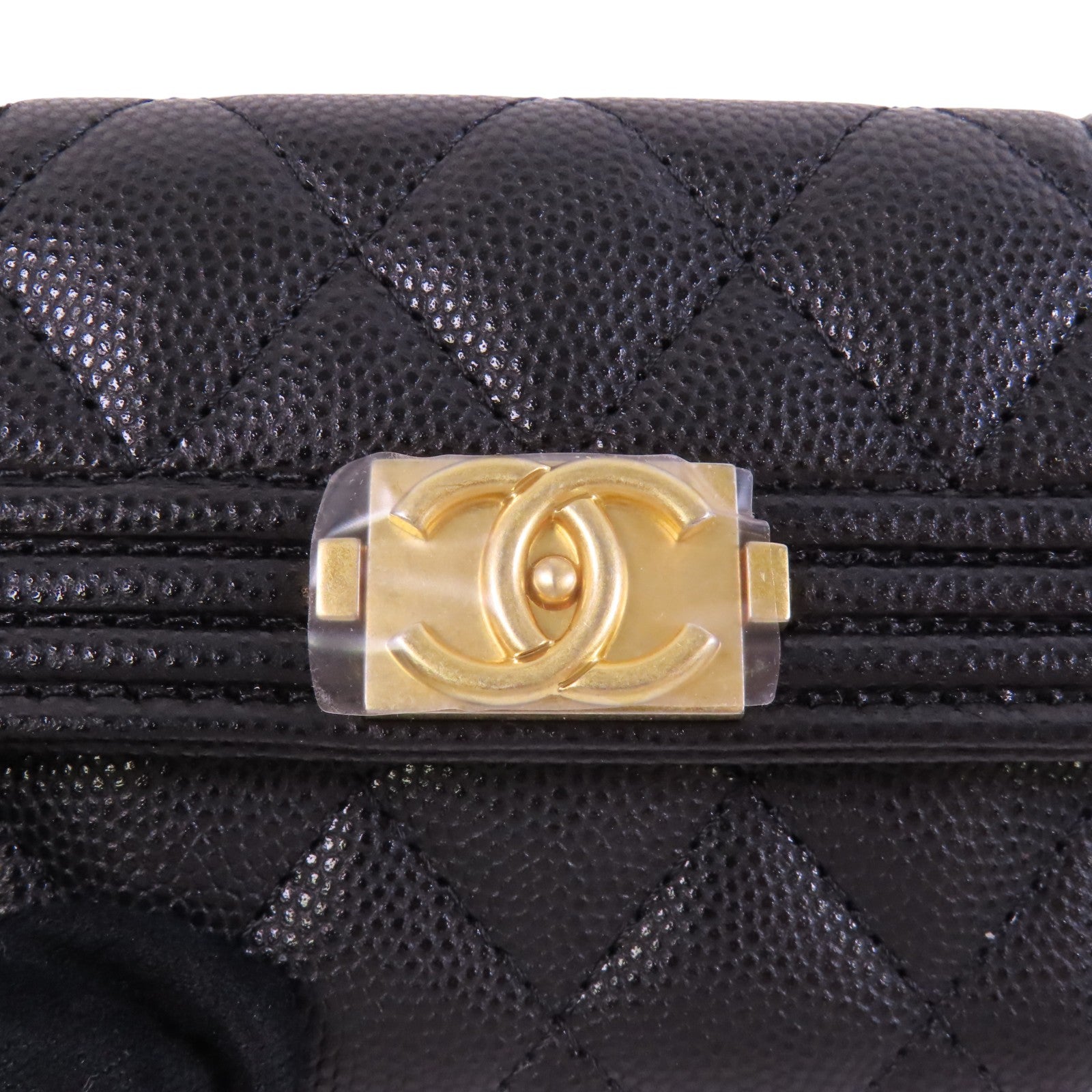 CHANEL 牛皮皮革Card Case金扣卡套