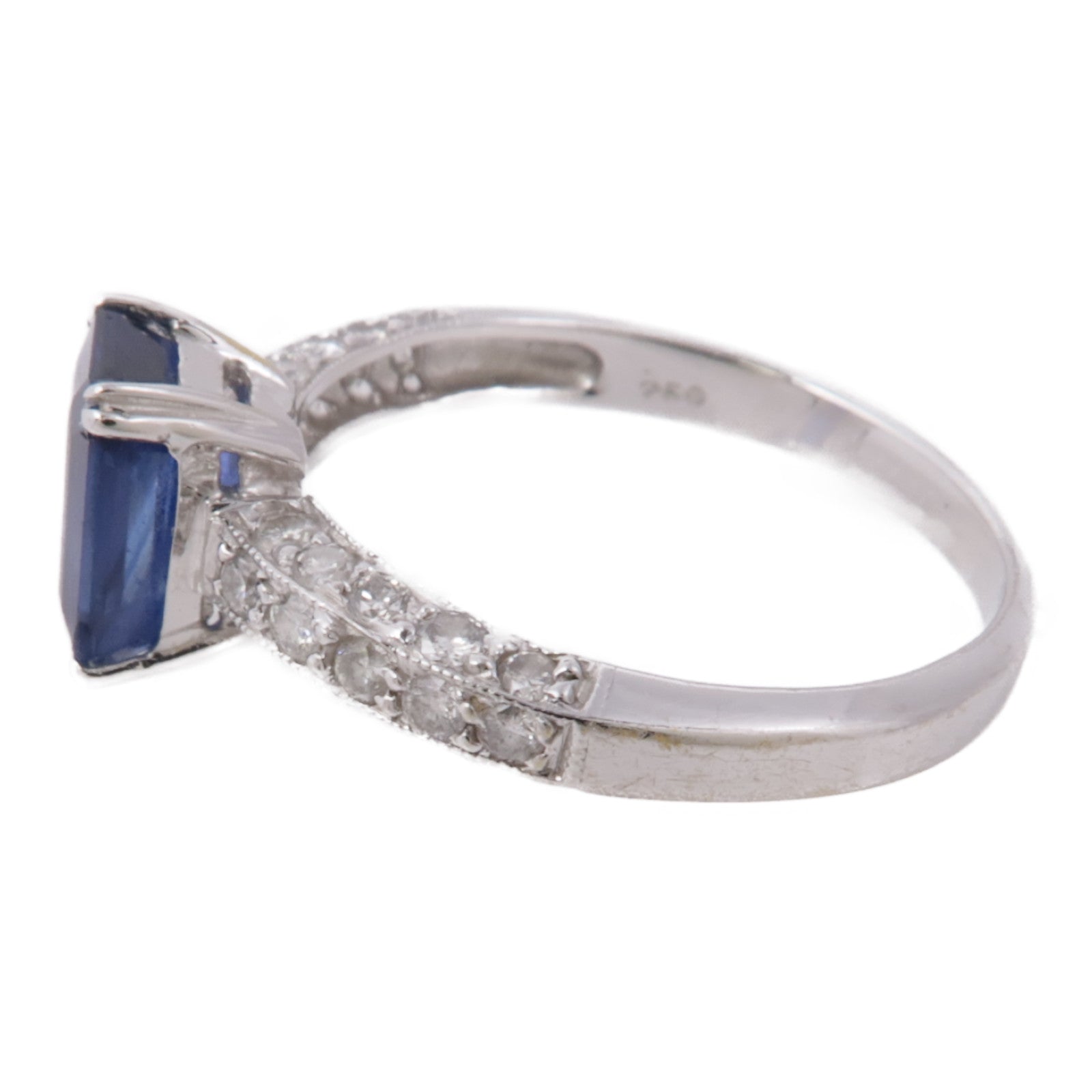 JEWELRY 18K白金Sapphire/Diamond Ring藍寶石/鑽石戒指US#5.75