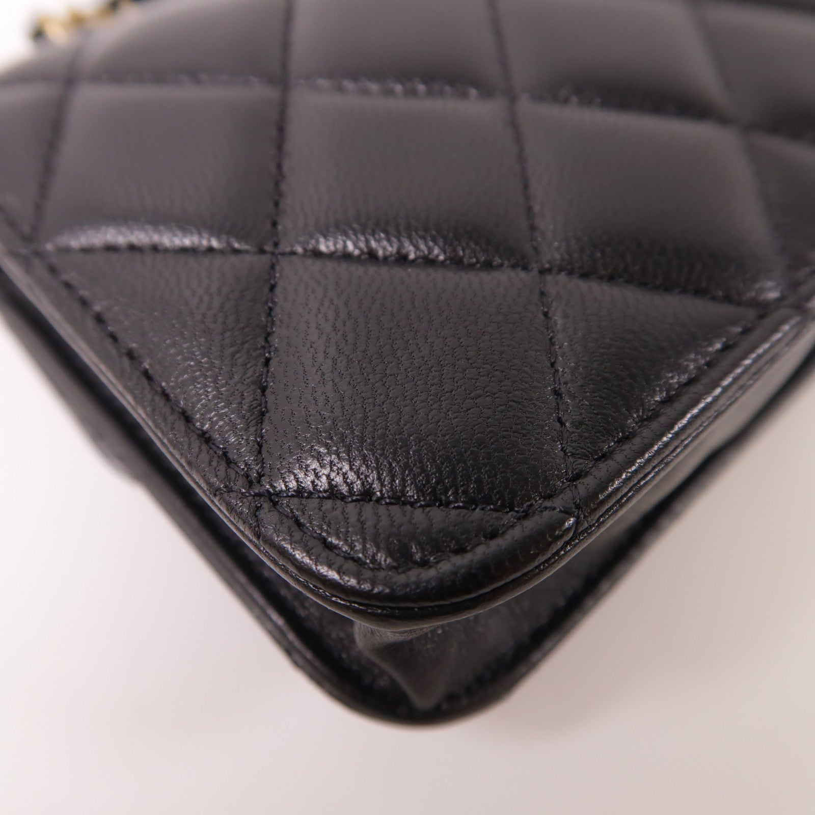 CHANEL 羊皮皮革Handle Mini Bag金扣鏈帶手挽肩背兩用袋