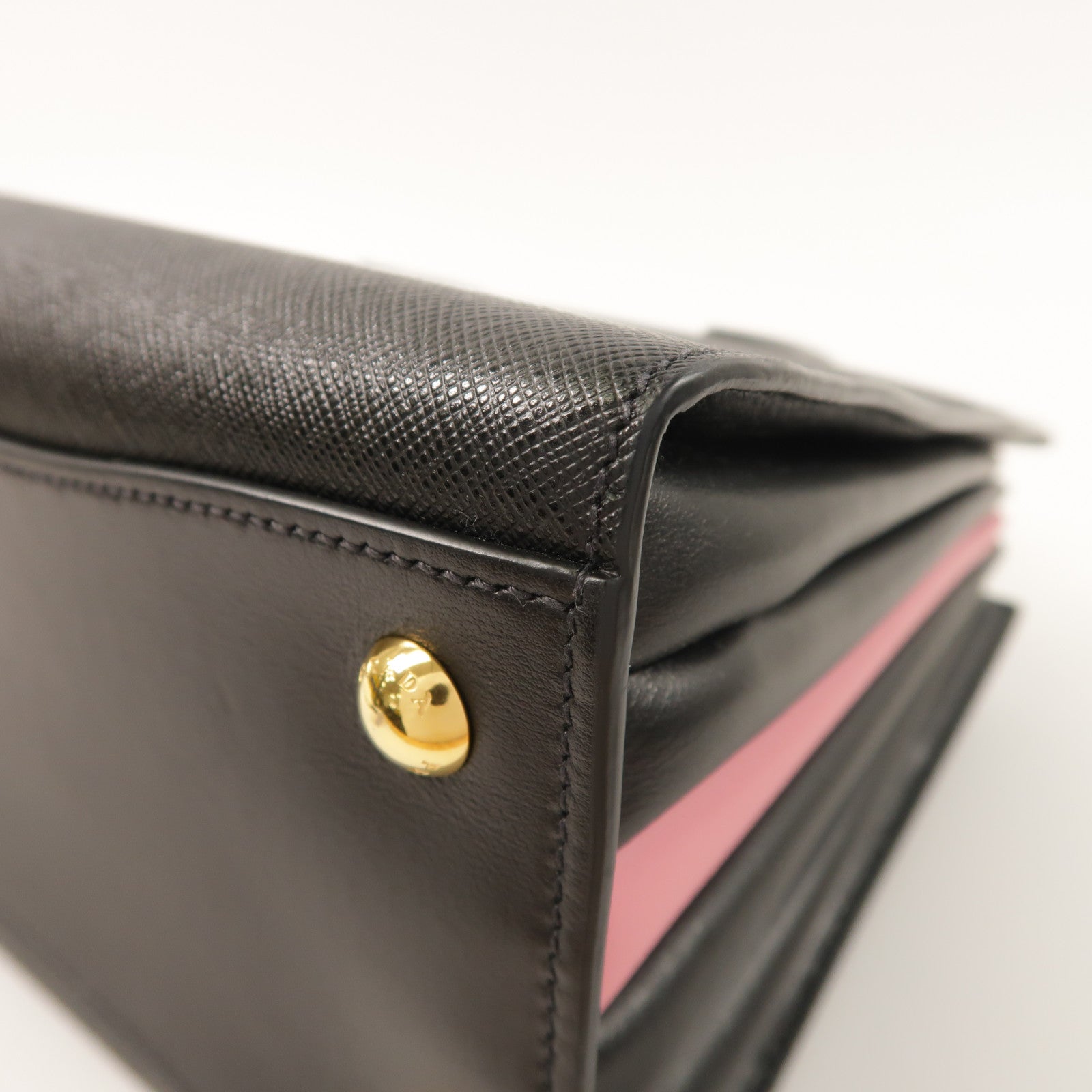 PRADA 牛皮皮革2 Way Shoulder Bag金扣手挽肩背兩用袋