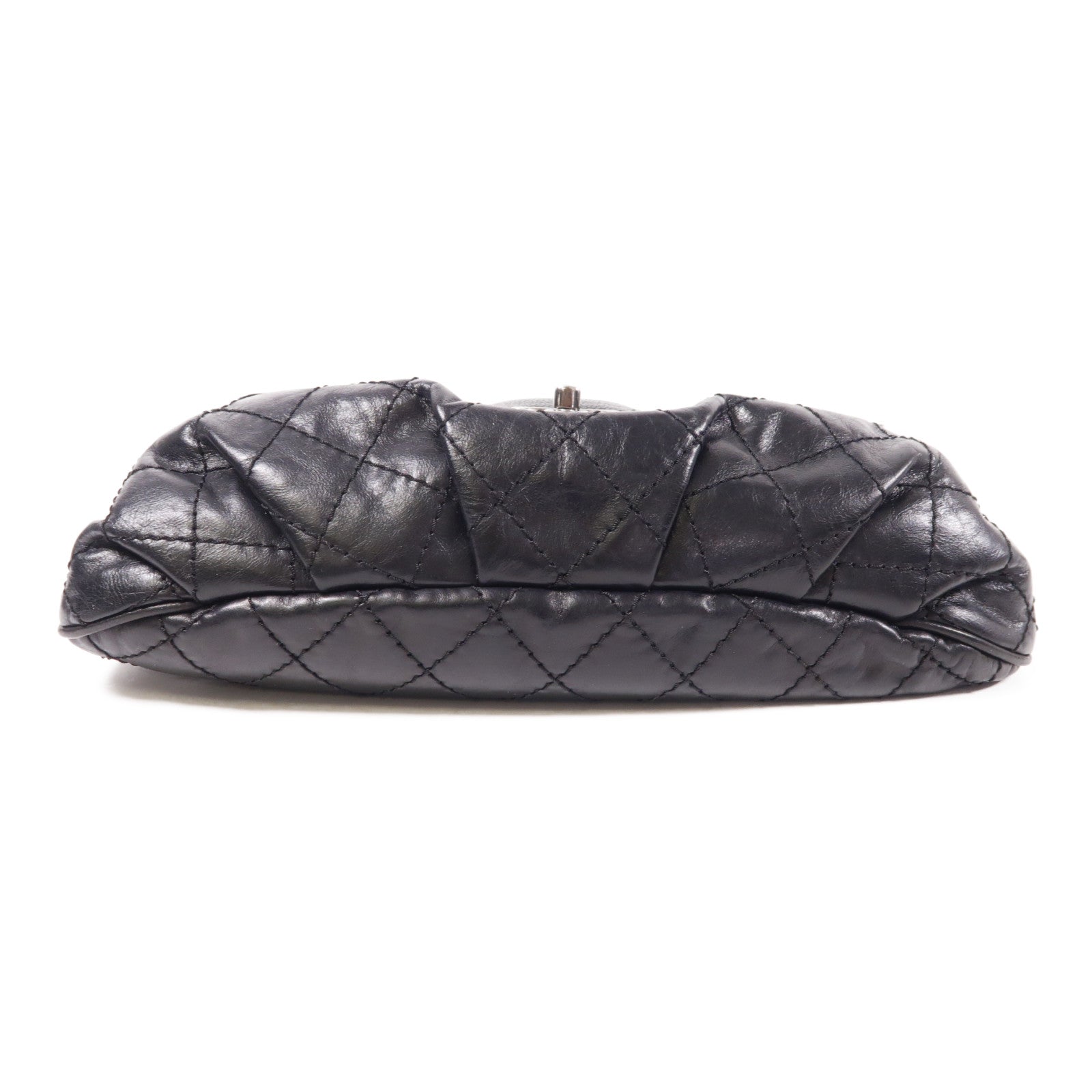 CHANEL CC SHW Shoulder Bag Chain Calfskin Leather Black