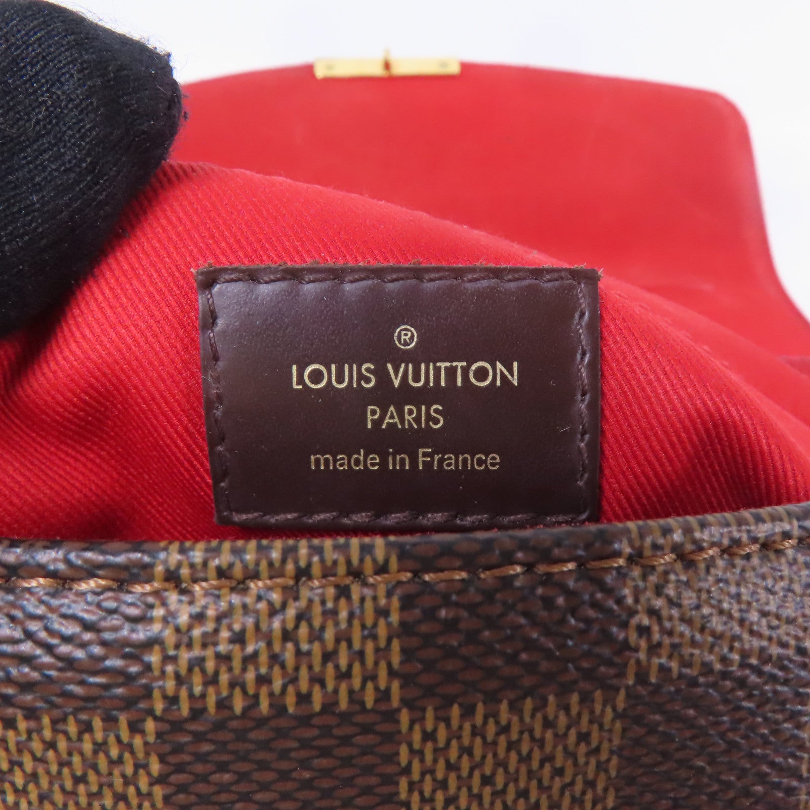 LOUIS VUITTON Damier Croisette金扣手挽肩背兩用袋