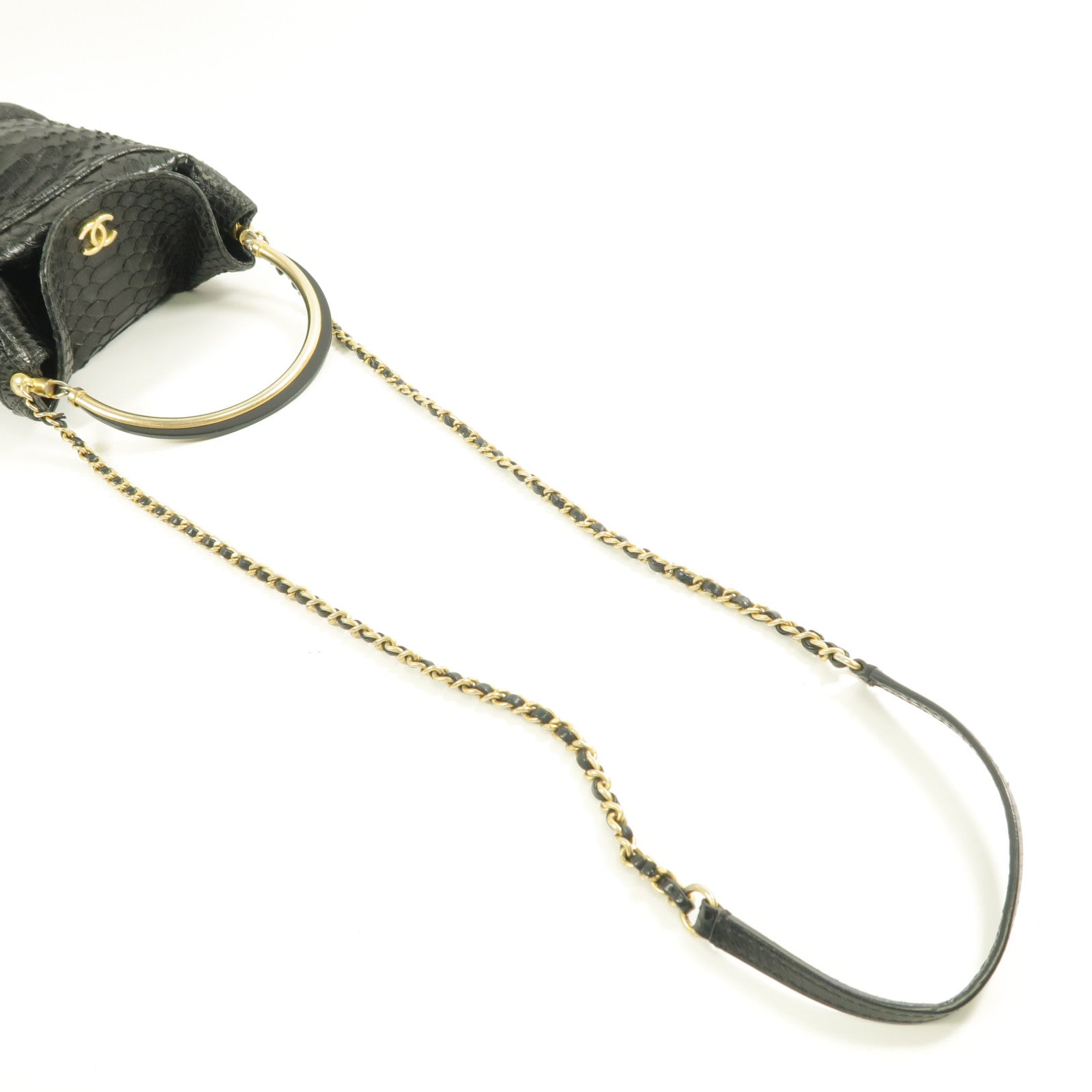 CHANEL 【激減優惠】蛇皮皮革Shoulder Bag金扣鏈帶肩背袋