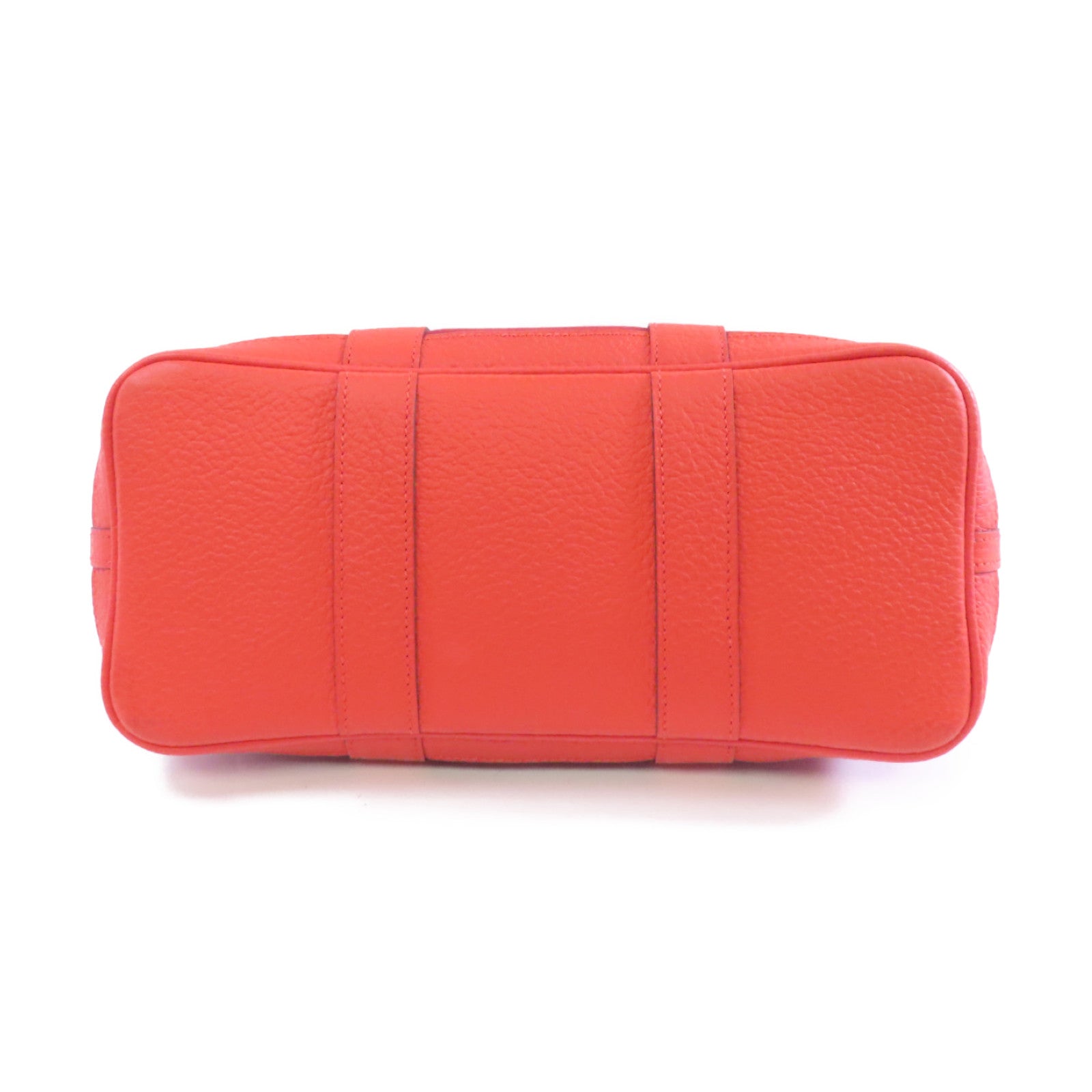 HERMES 帆布Garden Party TPM銀扣手挽袋Rouge Tomate/紅色