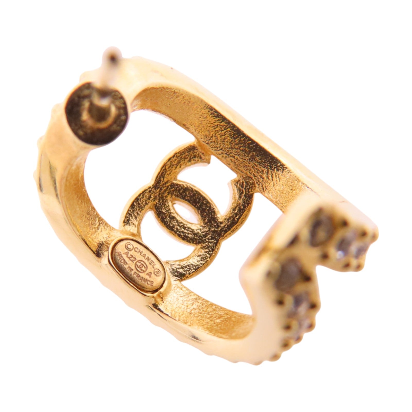 CHANEL 金屬/水鑽Earrings金扣耳環