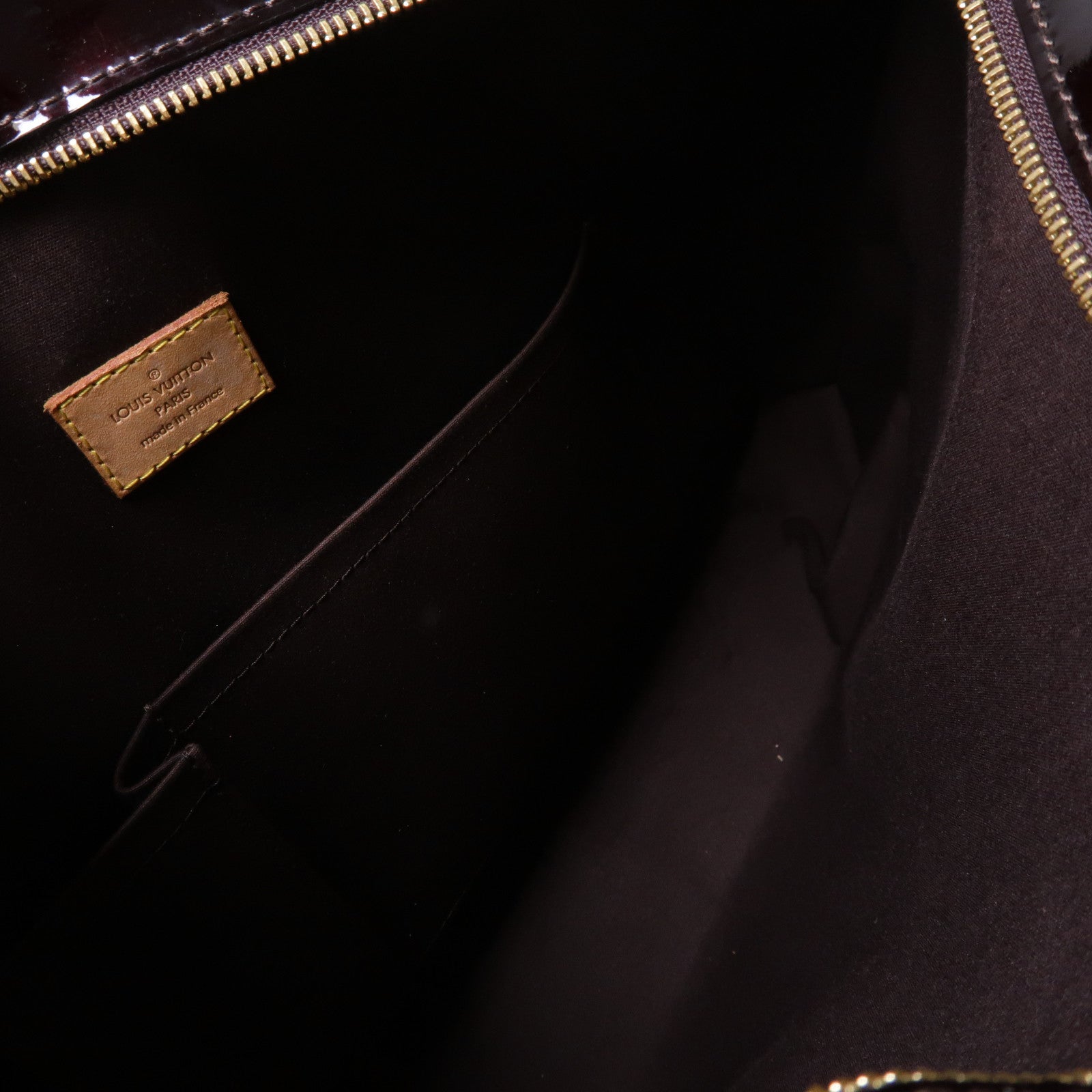 LOUIS VUITTON 【激減優惠】Vernis Brentwood金扣手挽袋酒紅色